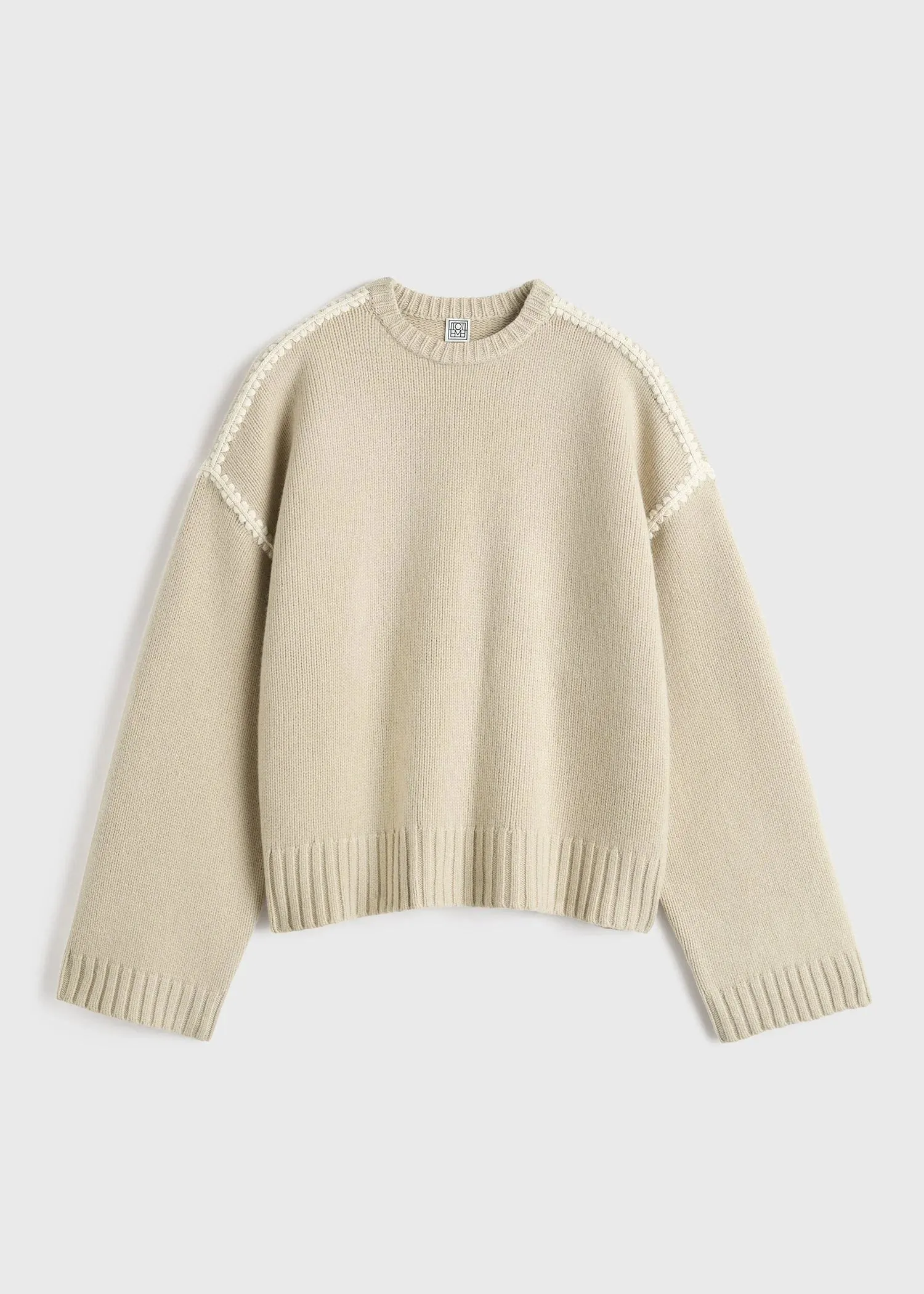 241WRT1025 Embroidered wool cashmere knit