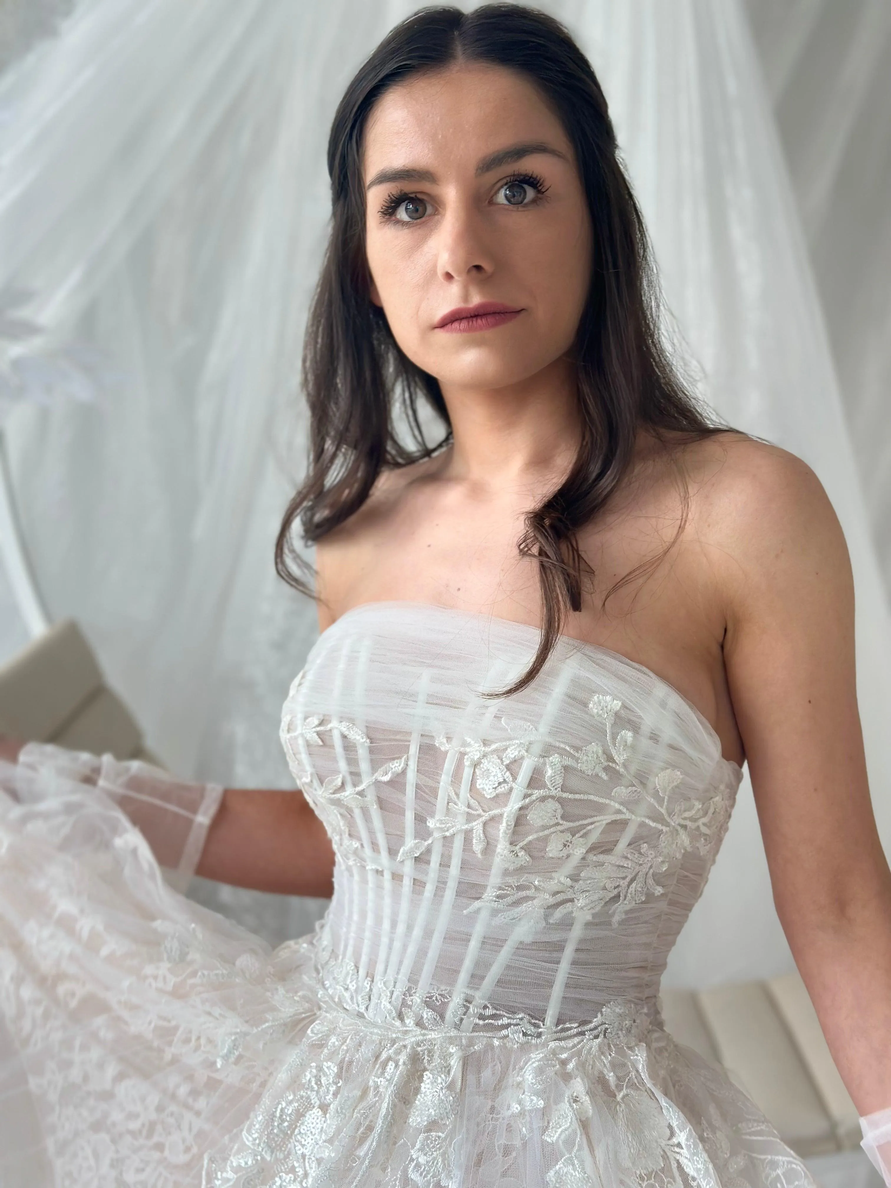 A-line Tulle Lace bridal gown Nadya