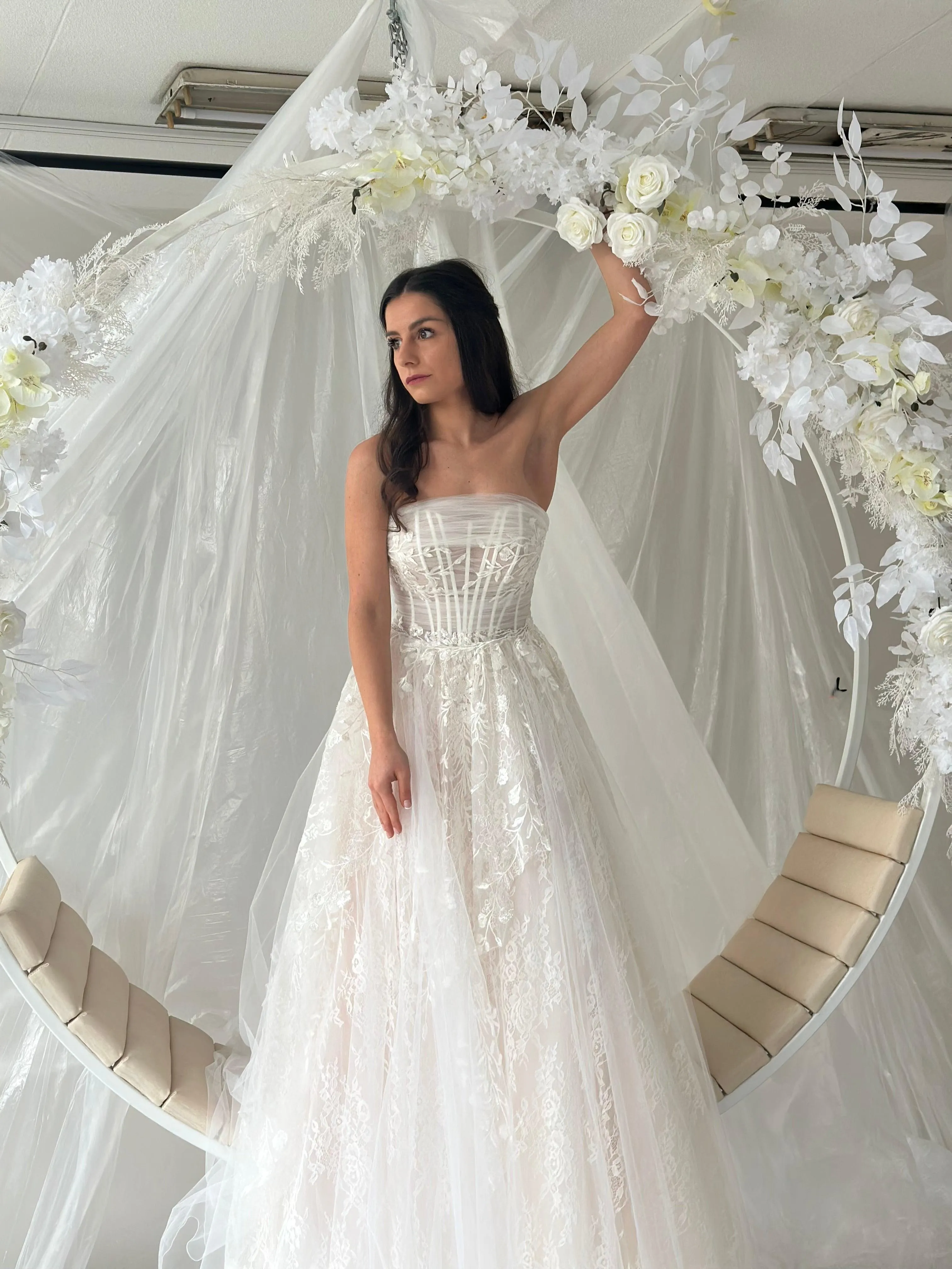 A-line Tulle Lace bridal gown Nadya
