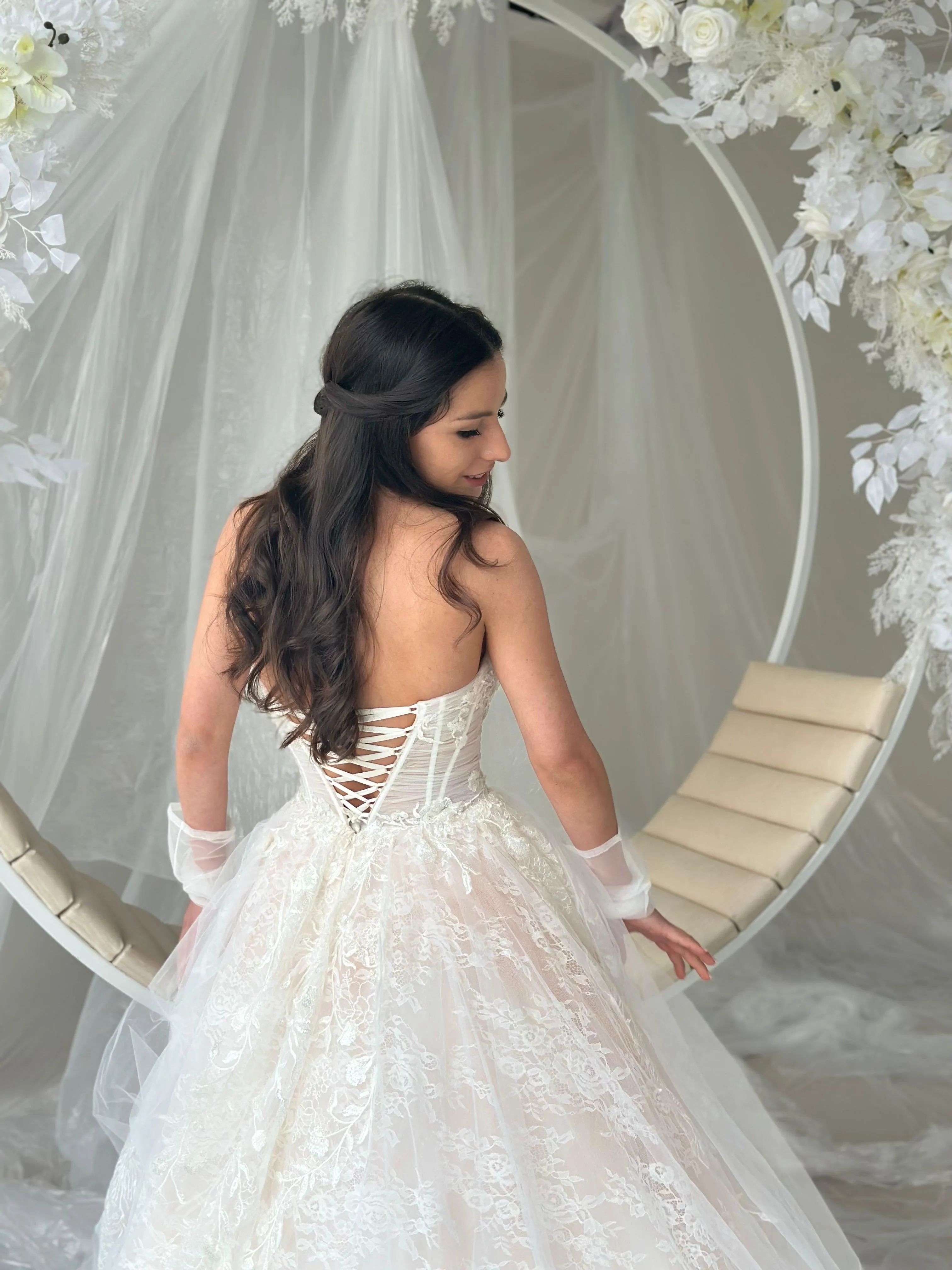 A-line Tulle Lace bridal gown Nadya