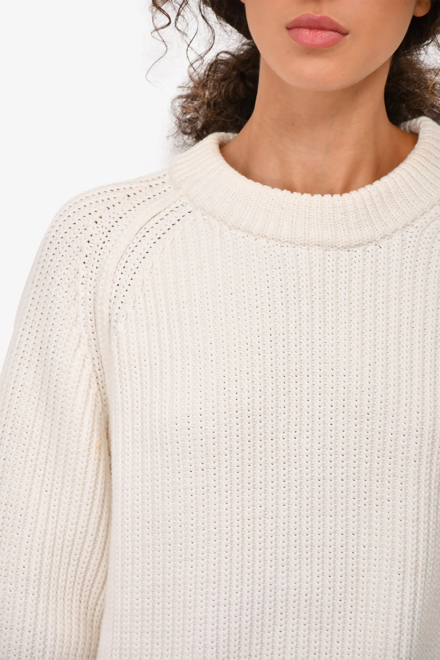 Acne Studios White Chunky Cotton Knit Sweater Size L