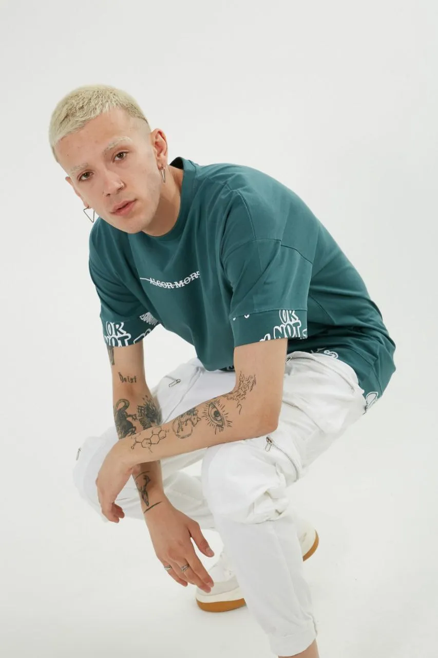 Algor Mortis Oversized Graphic T-Shirt - Green E32A
