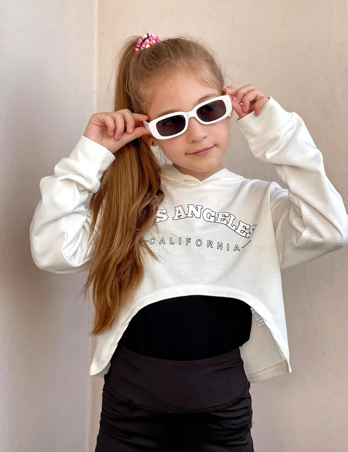 Arshiner Girls Cropped Sweatshirt Long Sleeve Shirts High Low Hem Crop Tops