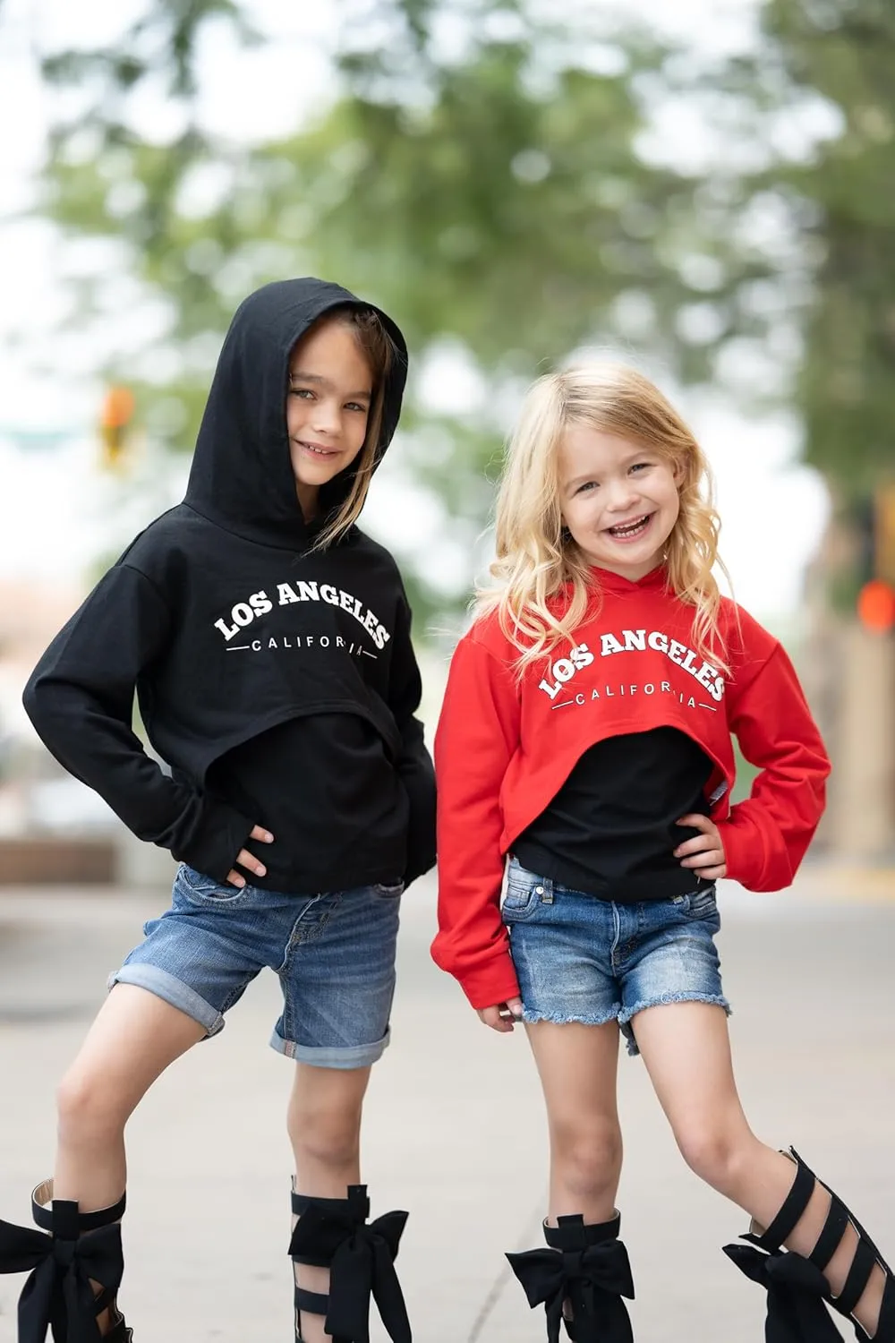 Arshiner Girls Cropped Sweatshirt Long Sleeve Shirts High Low Hem Crop Tops