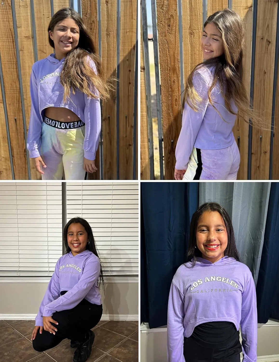 Arshiner Girls Cropped Sweatshirt Long Sleeve Shirts High Low Hem Crop Tops