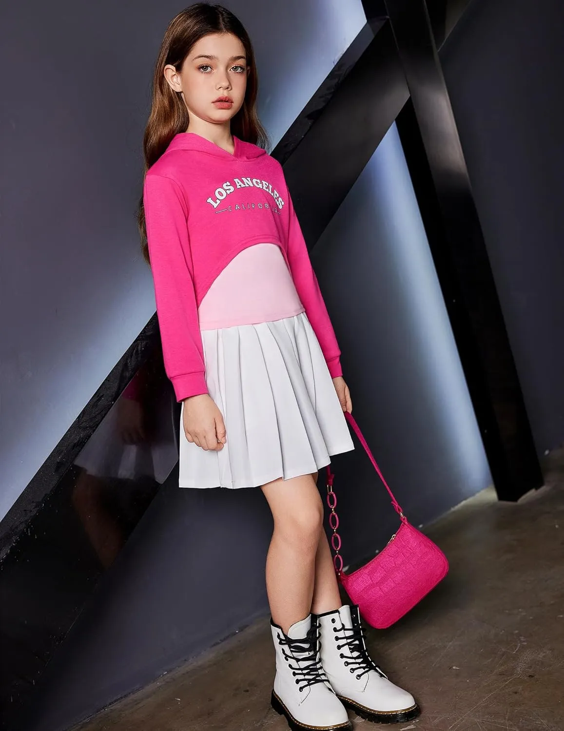 Arshiner Girls Cropped Sweatshirt Long Sleeve Shirts High Low Hem Crop Tops