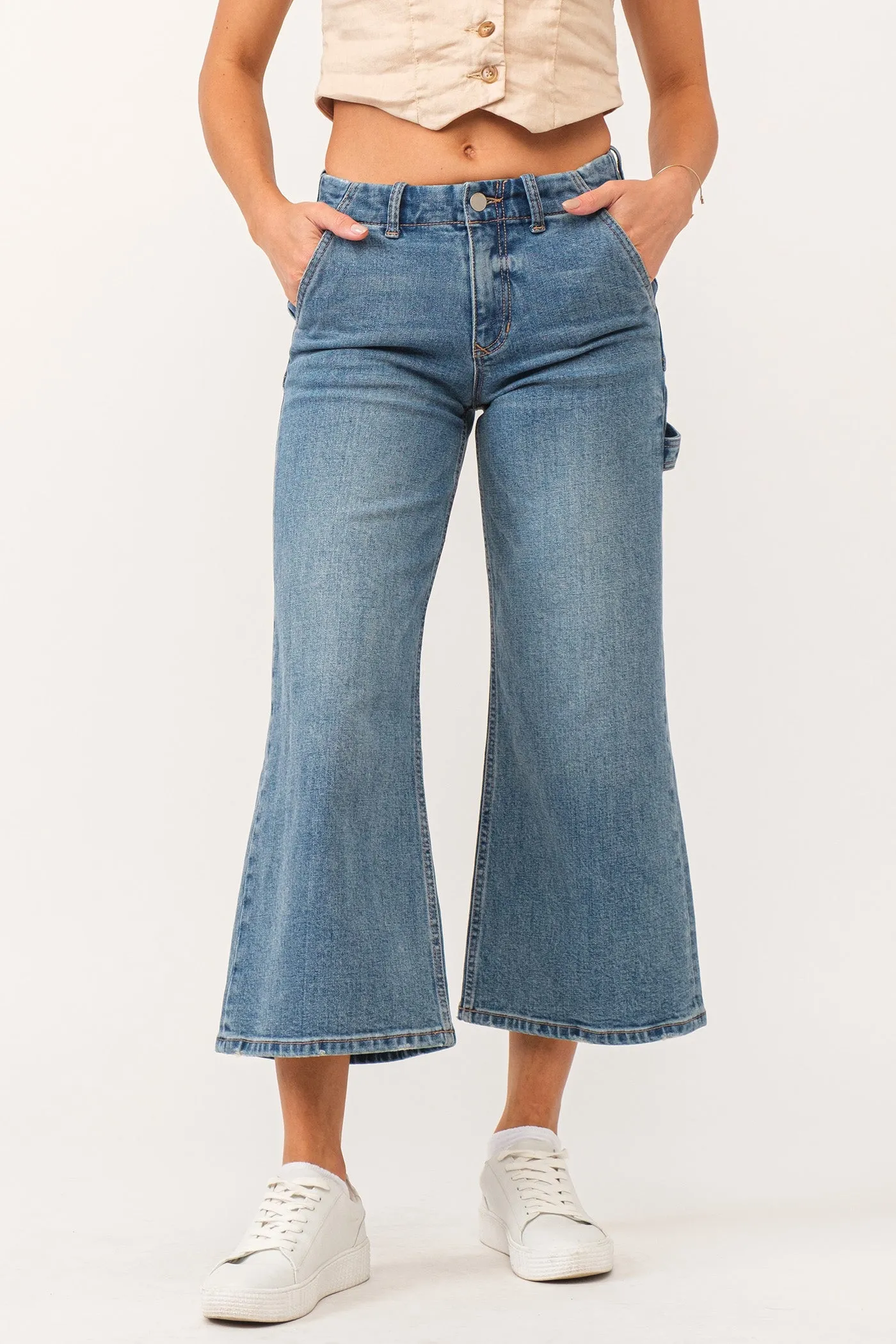 AUDREY SUPER HIGH RISE CROPPED WIDE LEG JEANS CHARISMA