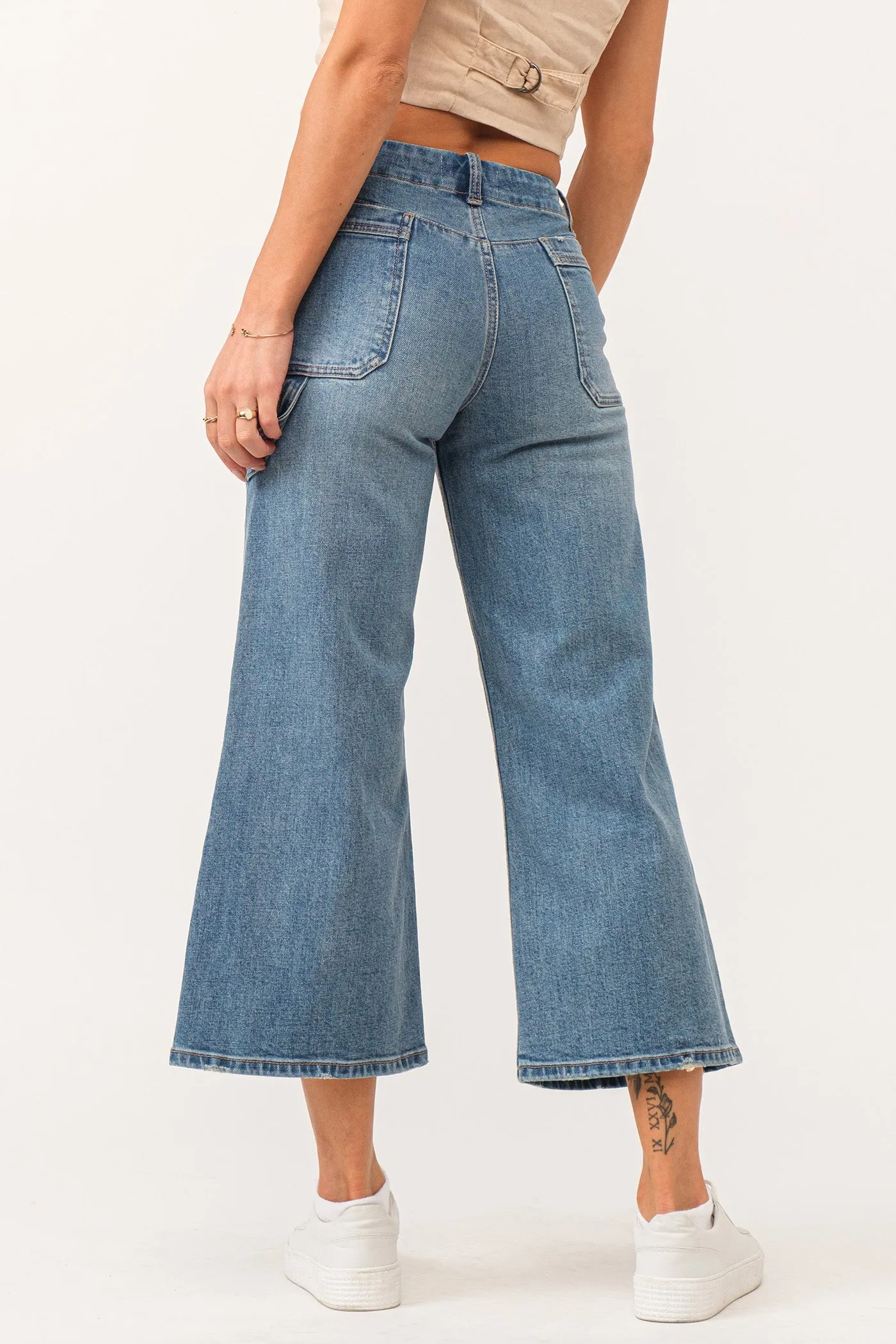 AUDREY SUPER HIGH RISE CROPPED WIDE LEG JEANS CHARISMA