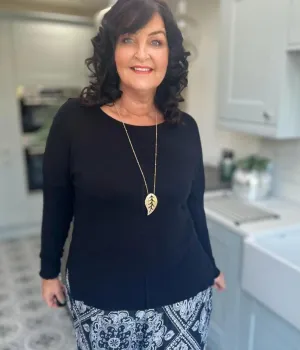 Black Curve Tunic Jumper