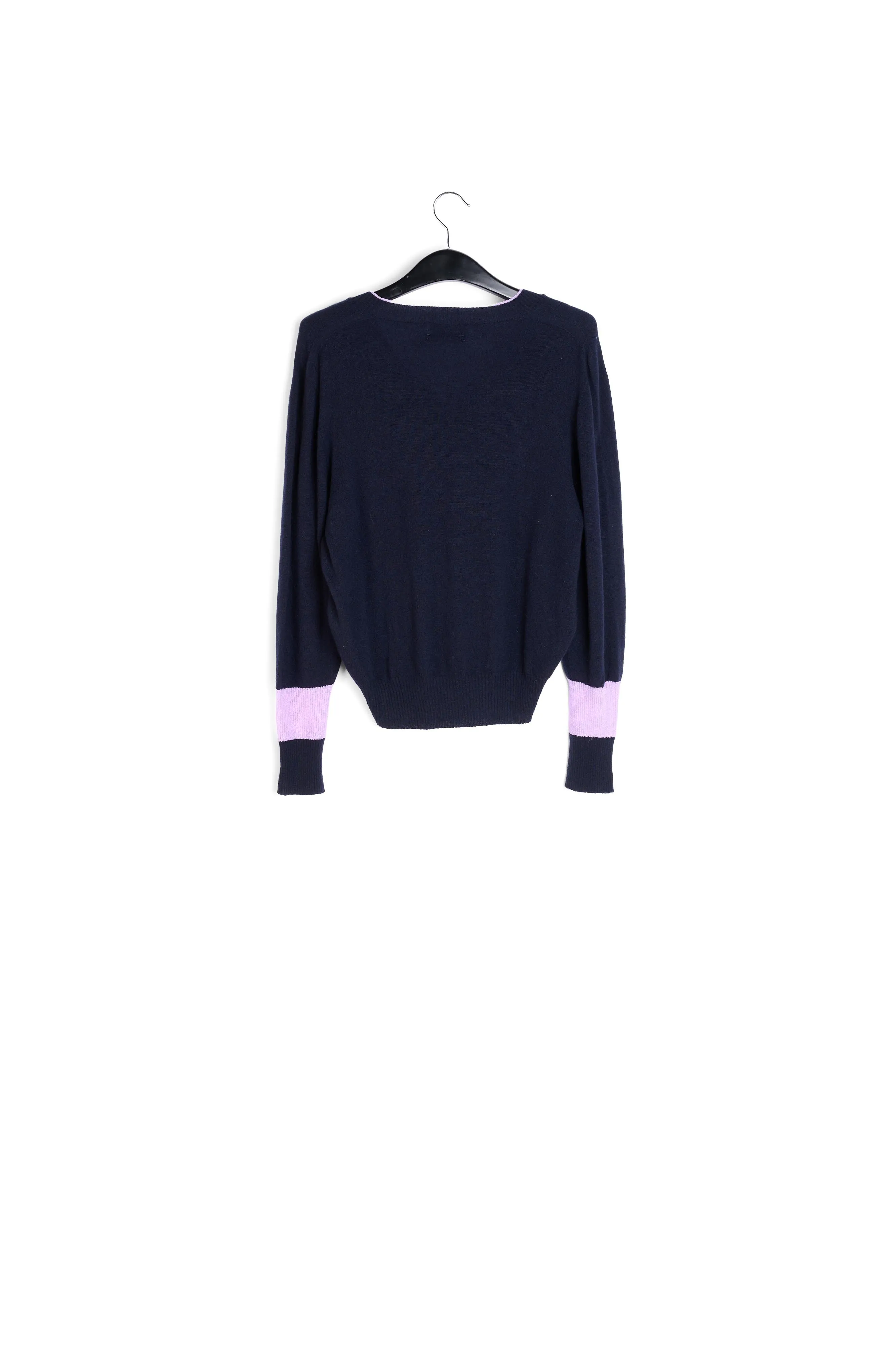 Black v-neck light knit sweater