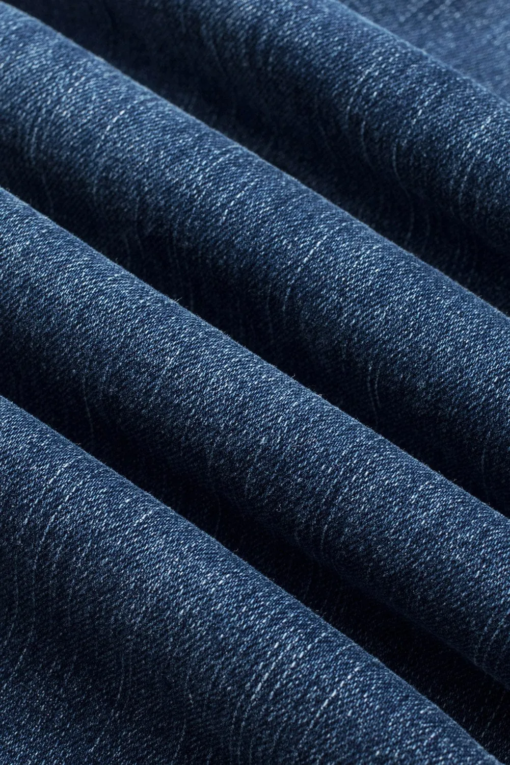 Blue Acid Washed High Rise Skinny Jeans with Distressed Details