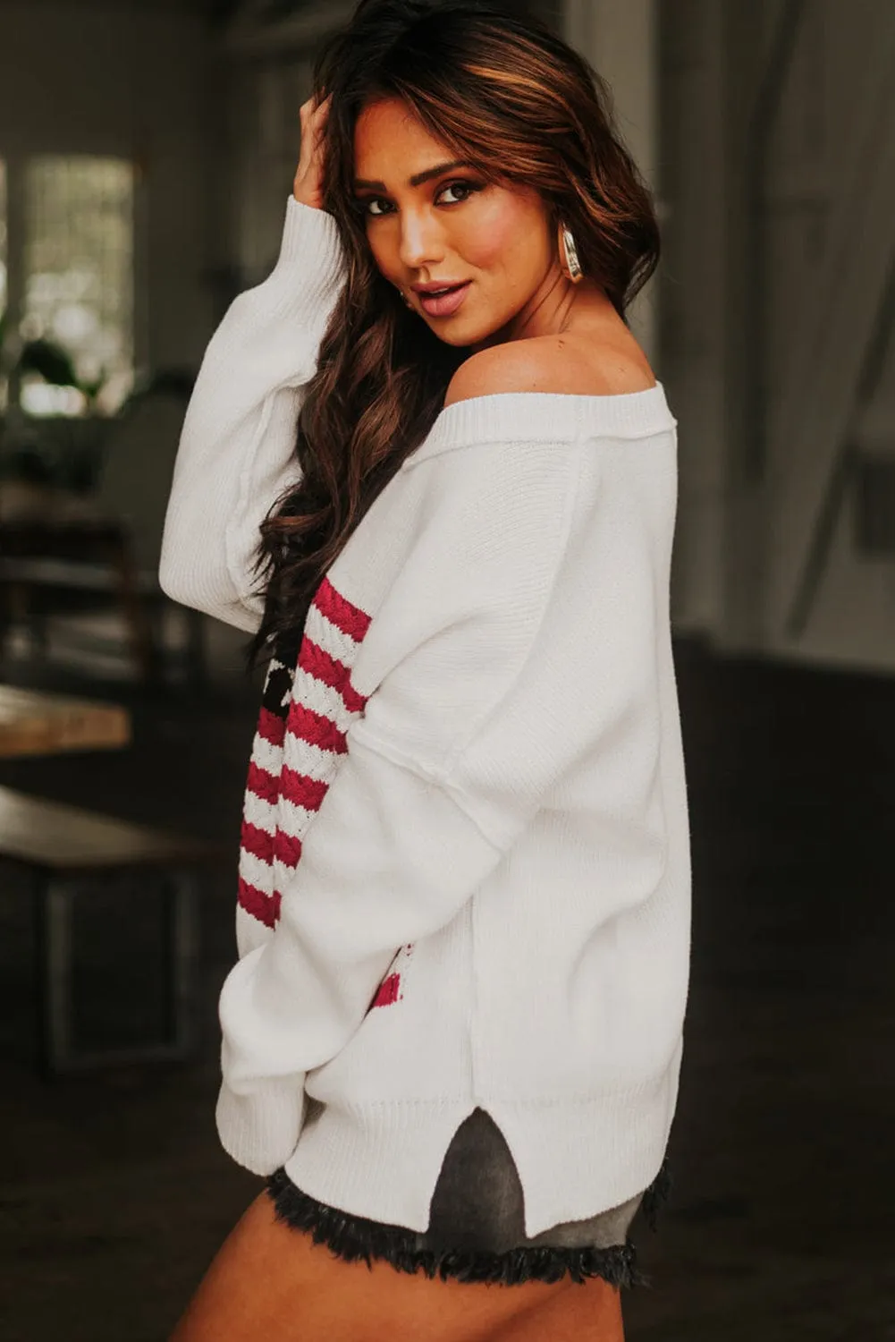 Casual American Flag Sweater