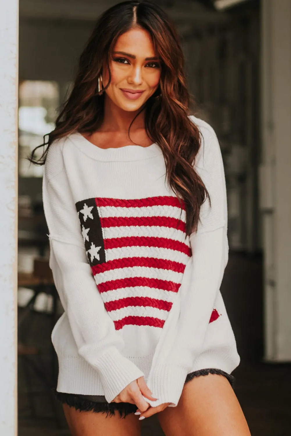 Casual American Flag Sweater
