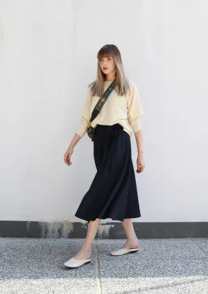 Cream Cashmere Wide Neck Knit