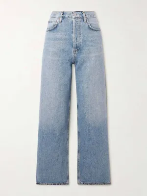 Cropped high-rise wide-leg jeans