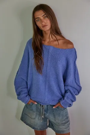Elara Blue Knit Pullover Sweater