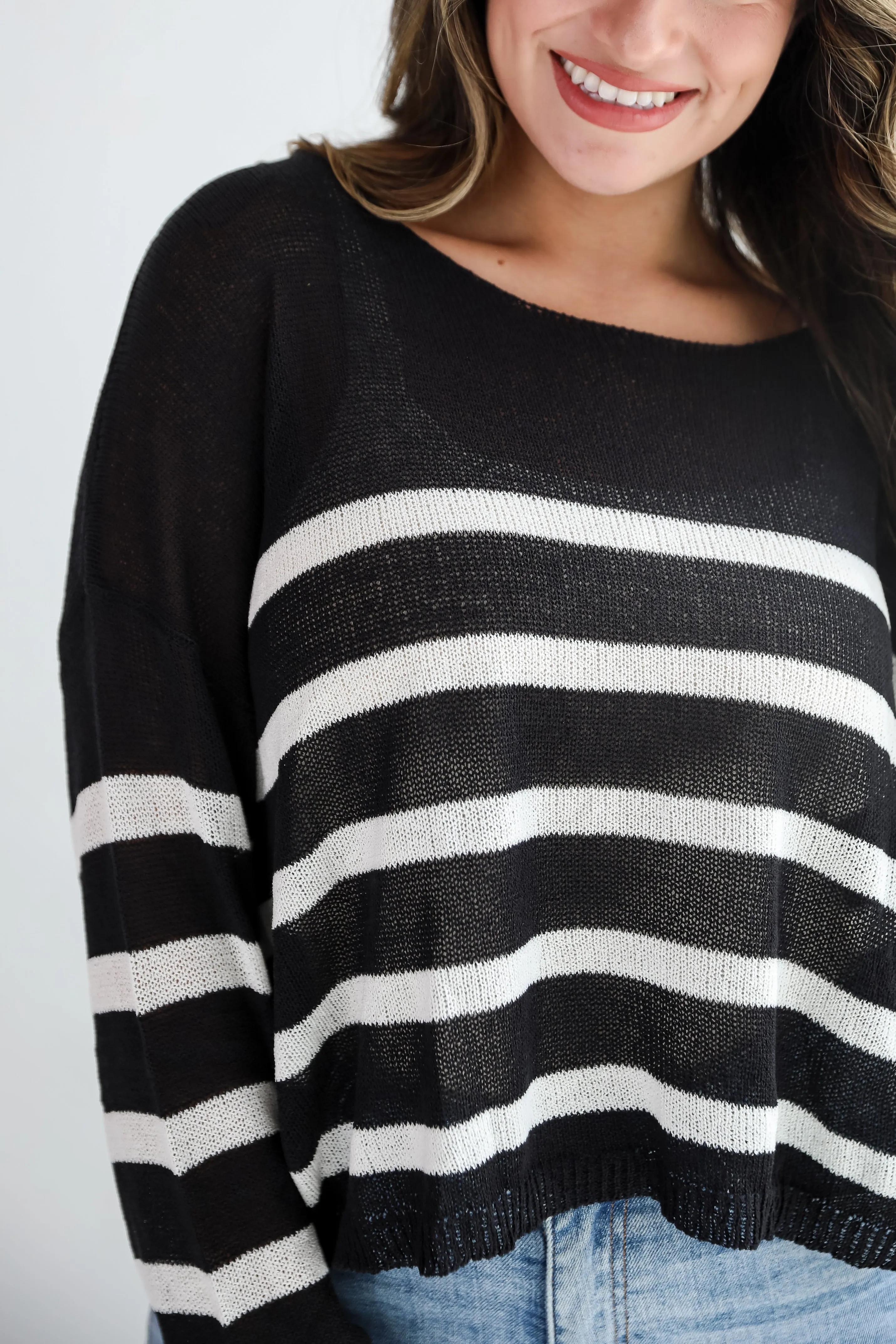 FINAL SALE - Stylish Promise Striped Lightweight Knit Sweater