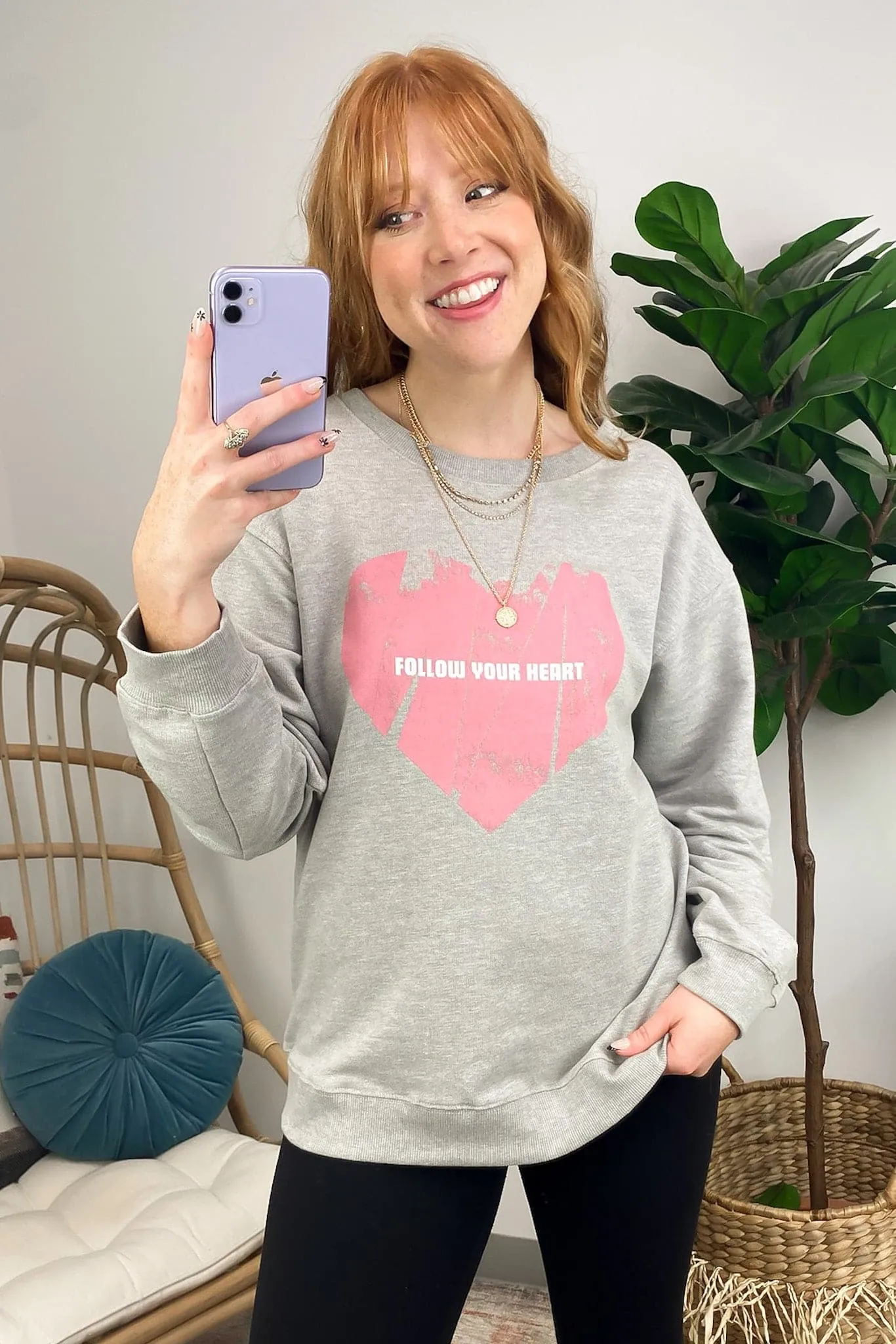 Follow Your Heart Graphic Pullover - FINAL SALE