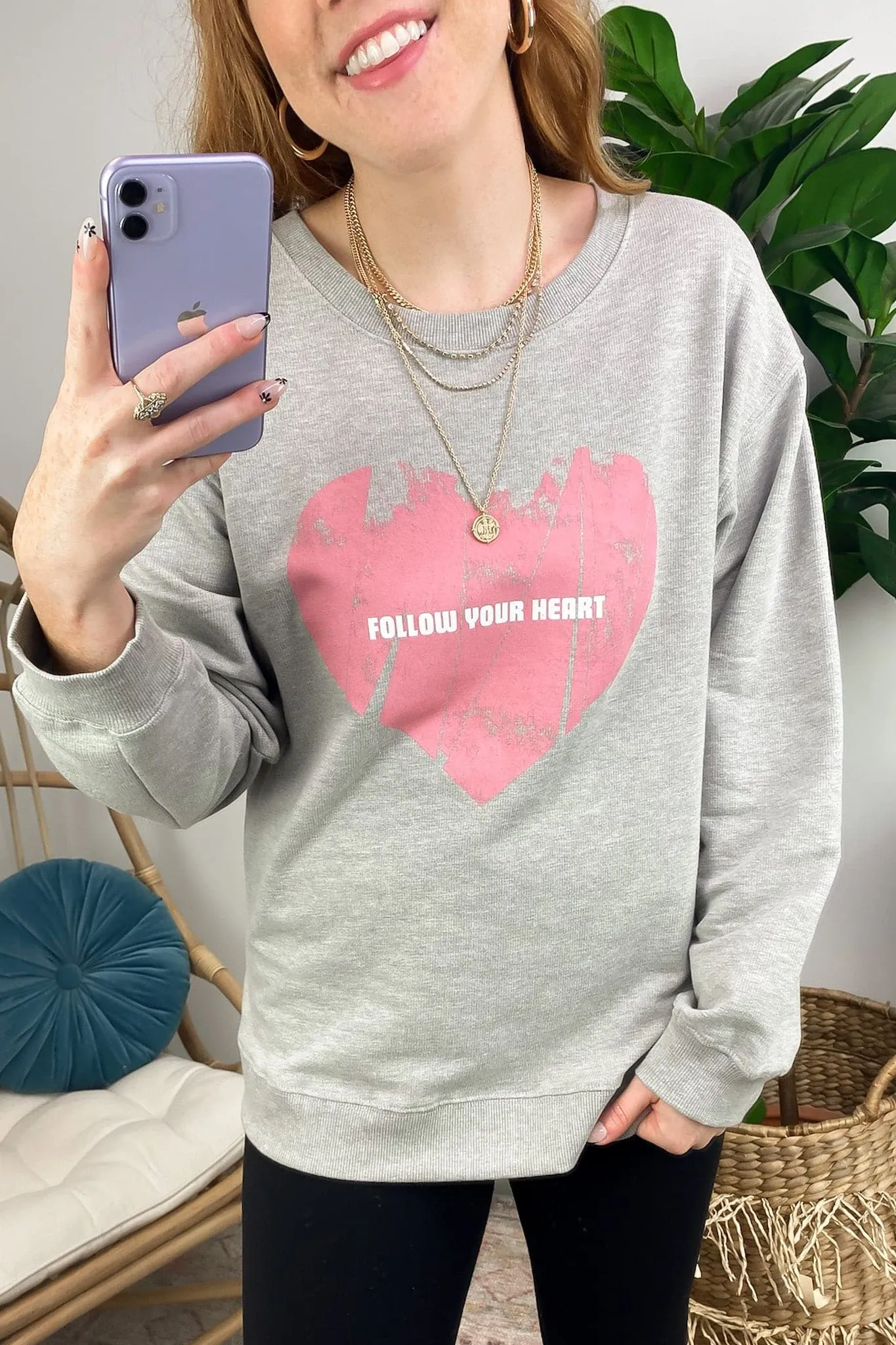 Follow Your Heart Graphic Pullover - FINAL SALE