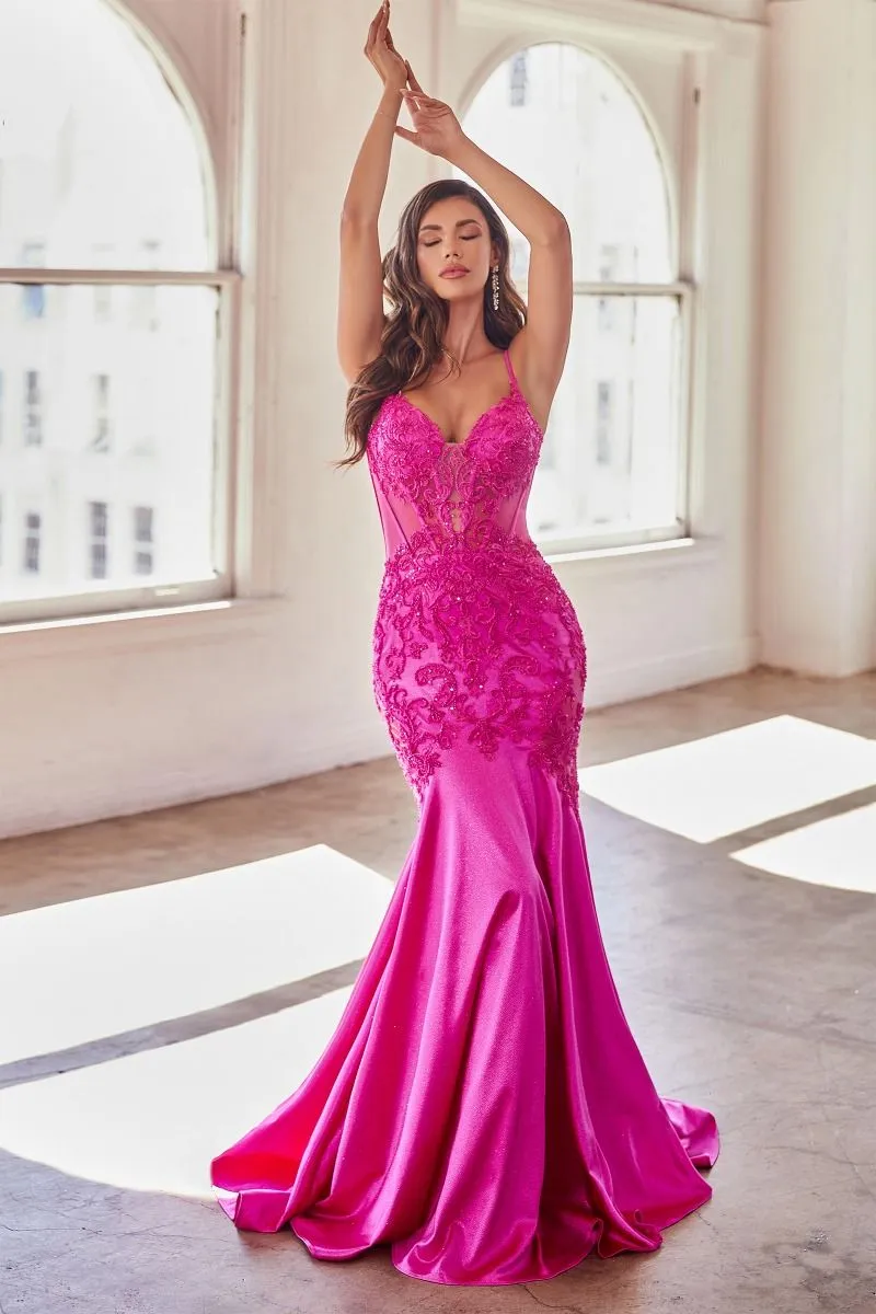 GLITTER & LACE MERMAID GOWN CDCDS470