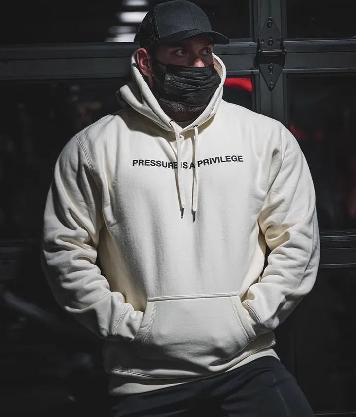 GYM BUDDY PRESSURE IS A PRIVILEGE UNISEX PLUSH HOODIE