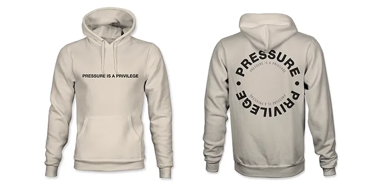 GYM BUDDY PRESSURE IS A PRIVILEGE UNISEX PLUSH HOODIE