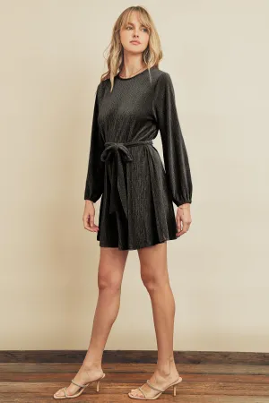 Holly Velvet Belted Tunic in Black