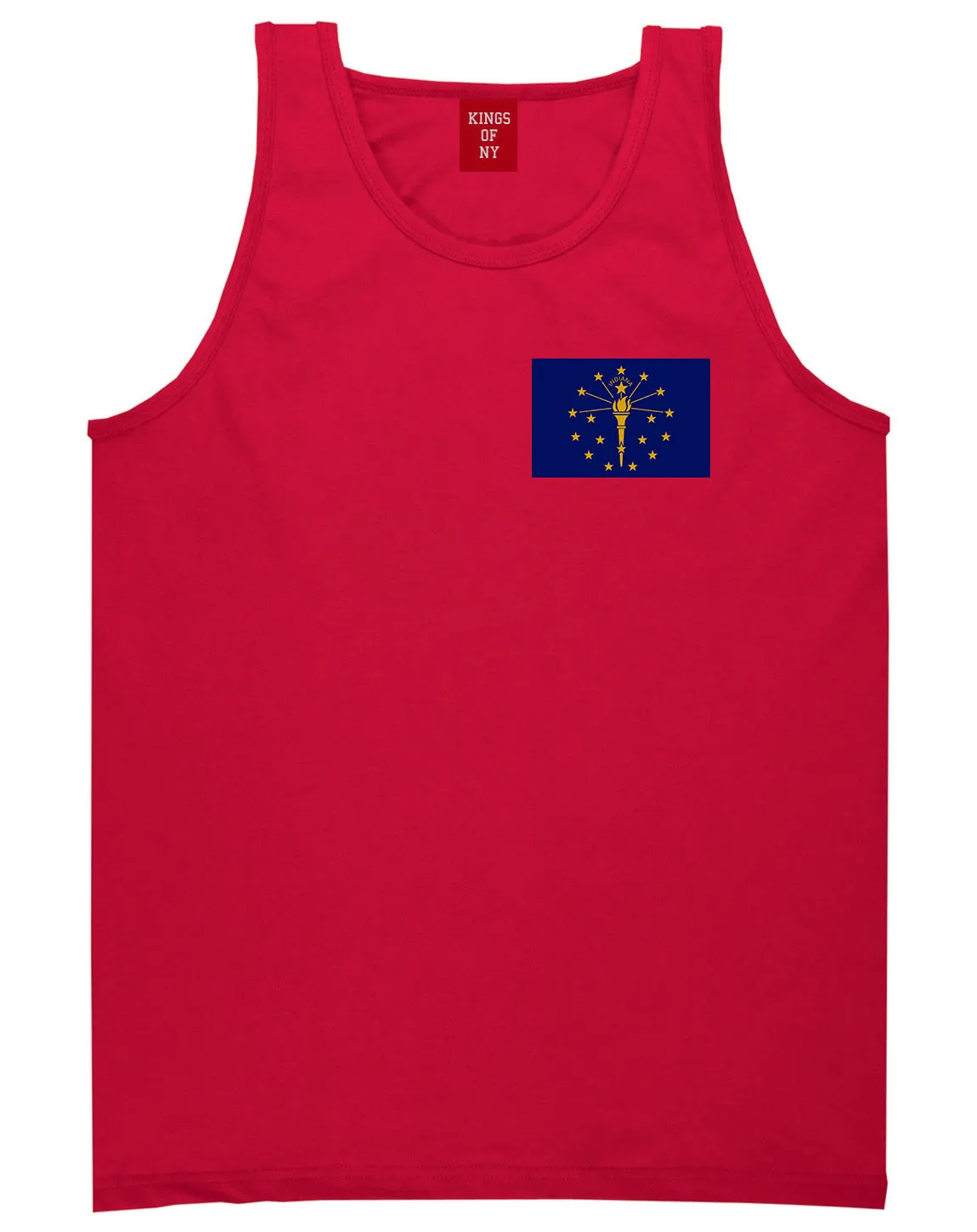 Indiana State Flag IN Chest Mens Tank Top T-Shirt