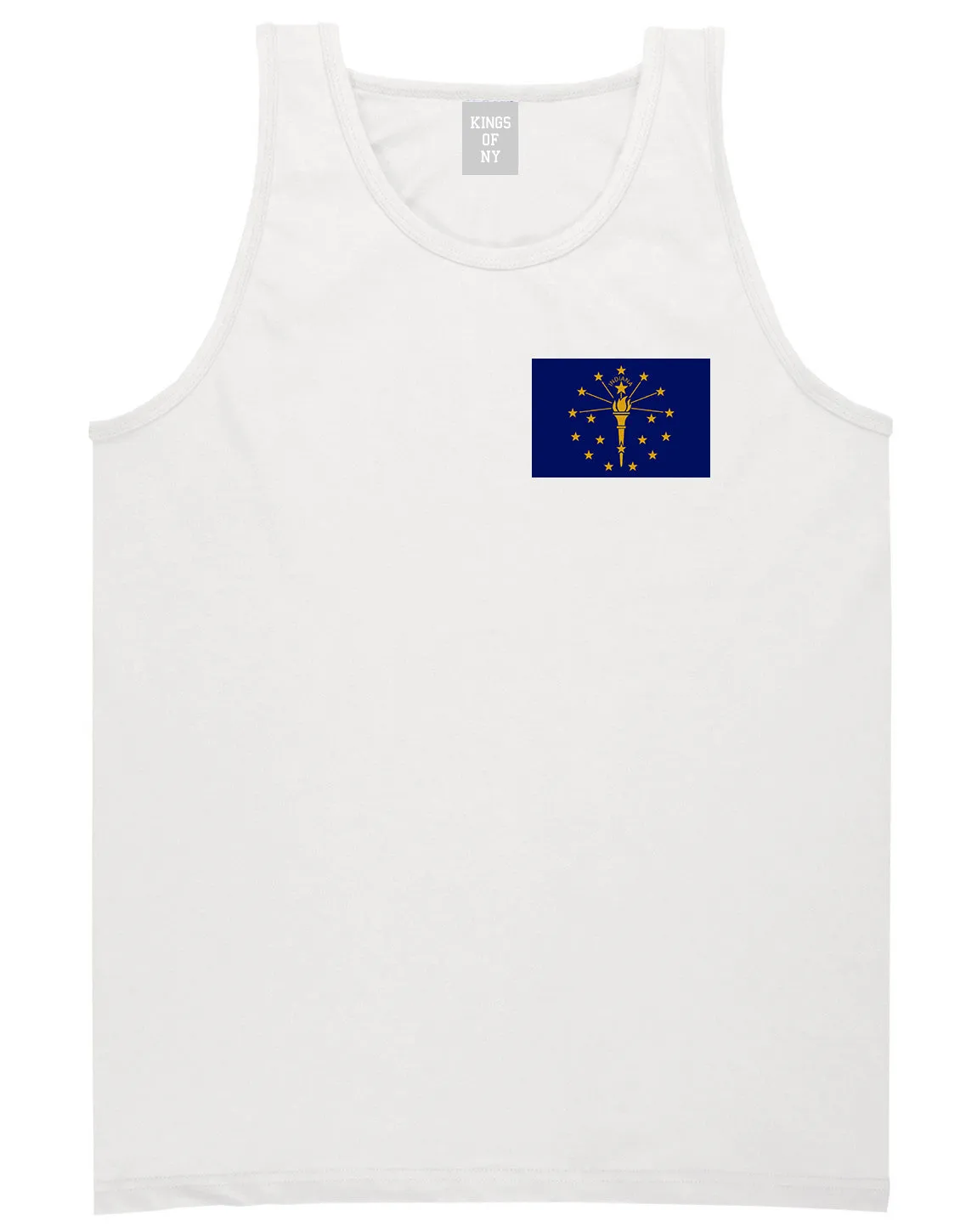 Indiana State Flag IN Chest Mens Tank Top T-Shirt