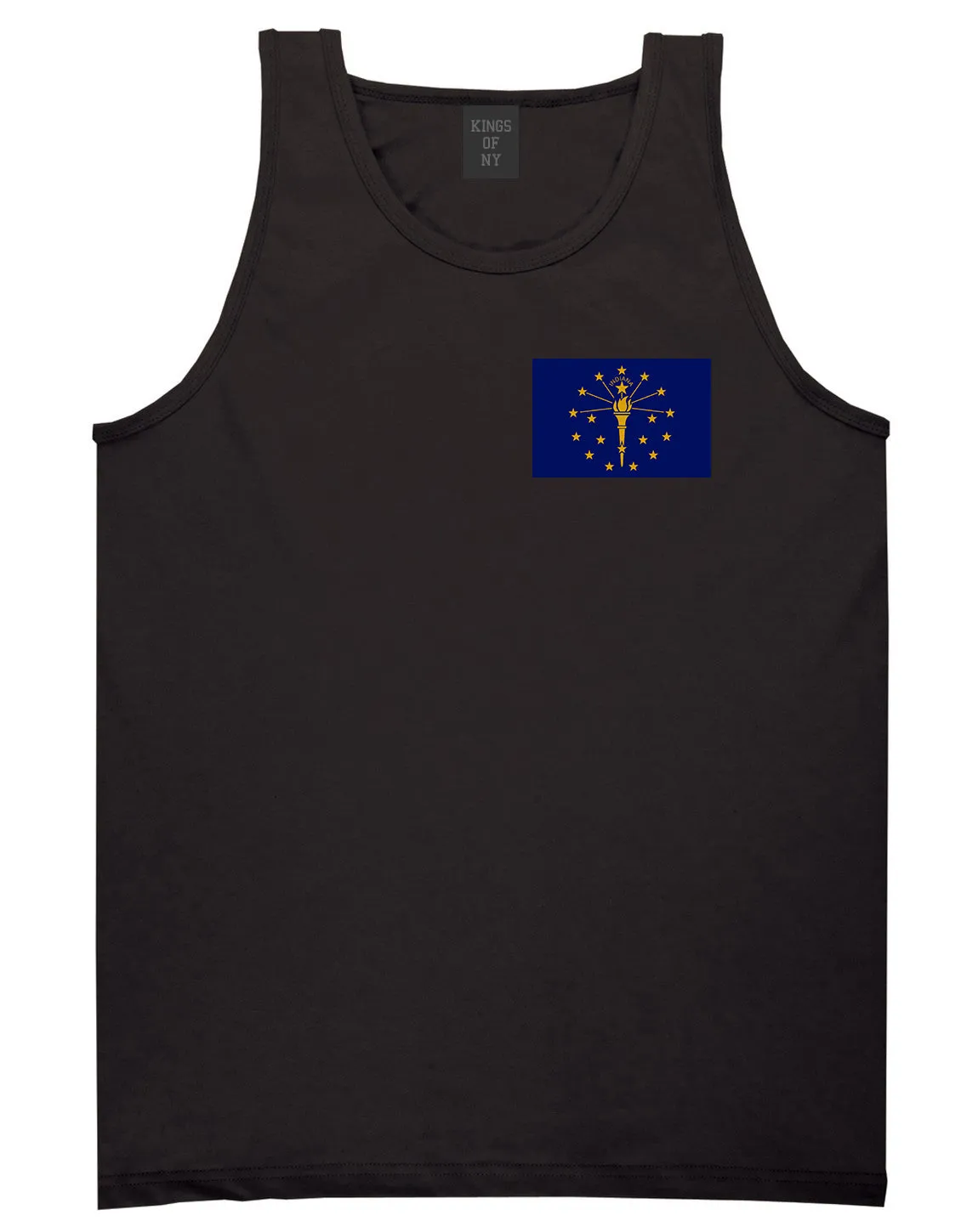 Indiana State Flag IN Chest Mens Tank Top T-Shirt