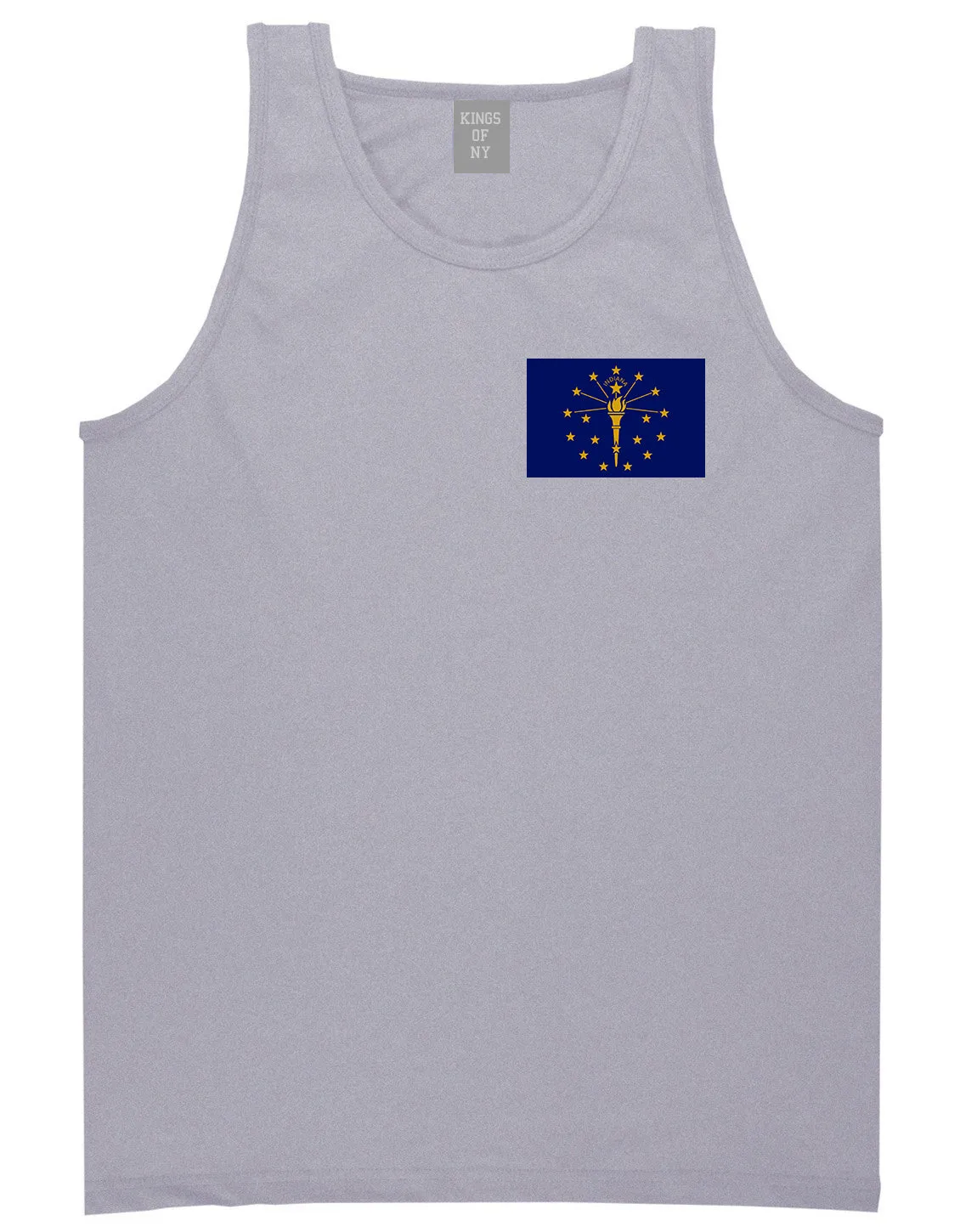 Indiana State Flag IN Chest Mens Tank Top T-Shirt
