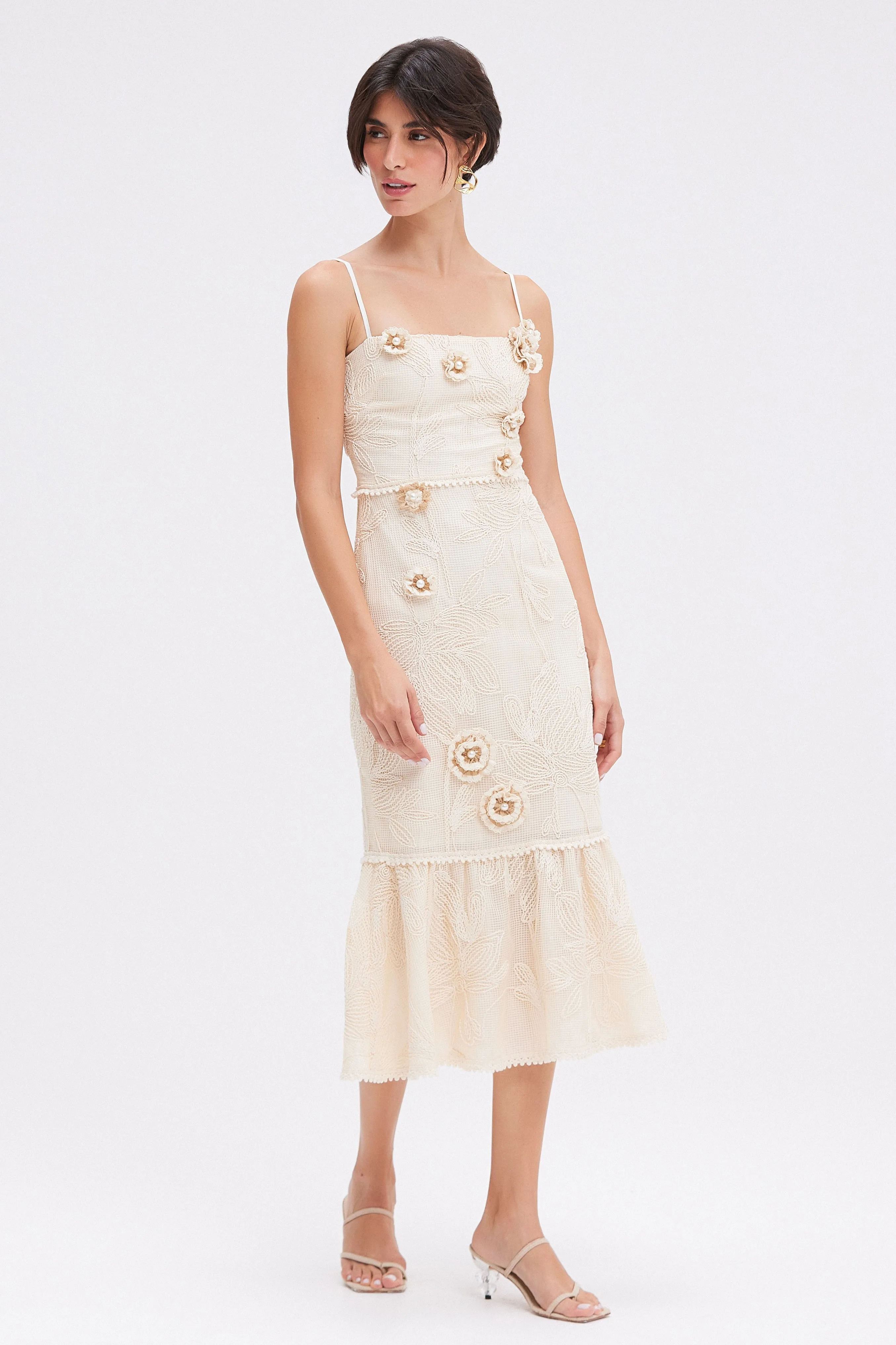 JOY LACE MIDI DRESS