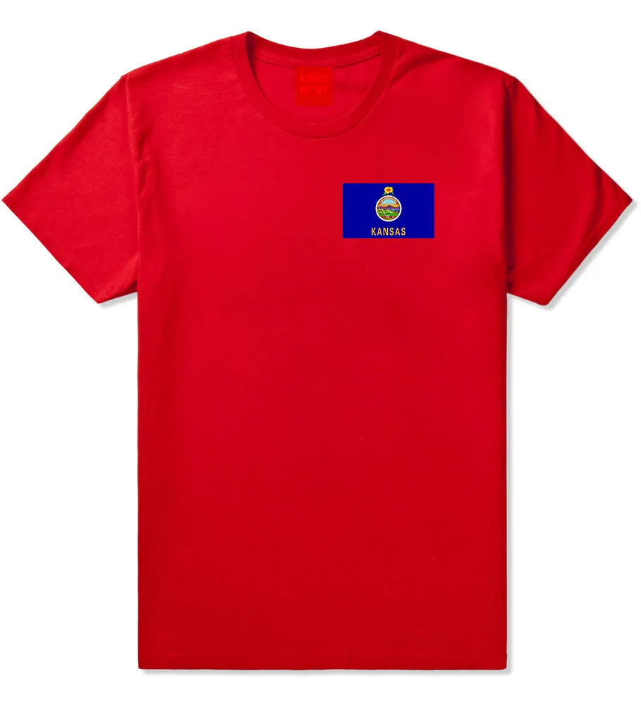 Kansas State Flag KS Chest Mens T-Shirt