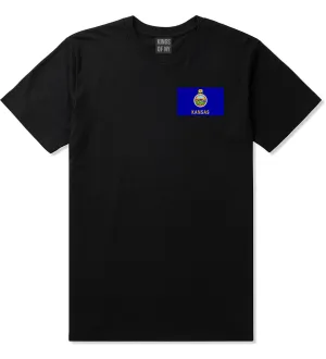 Kansas State Flag KS Chest Mens T-Shirt