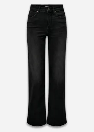 Madison Wide Leg Jeans in Washed Black
