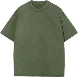 Men's Oversized Cotton T-Shirts Loose Fit Vintage Washed Tee Unisex Short Sleeve Casual Shirts Tops