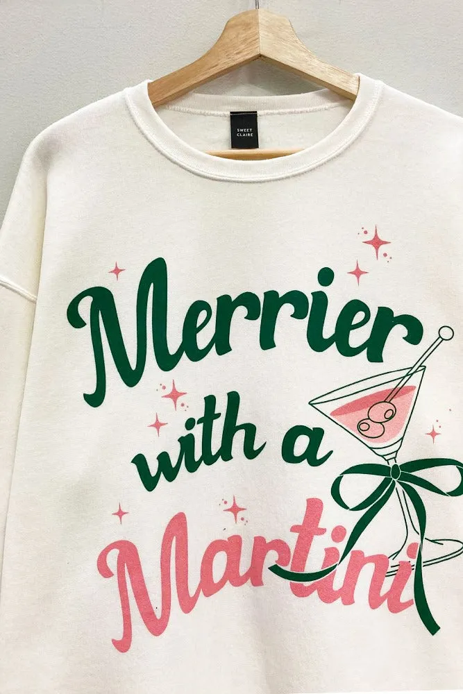 Merry Martini Christmas Sweatshirt S-XL
