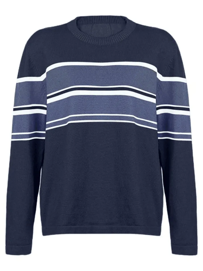 Patchwork Striped Knit Sweater