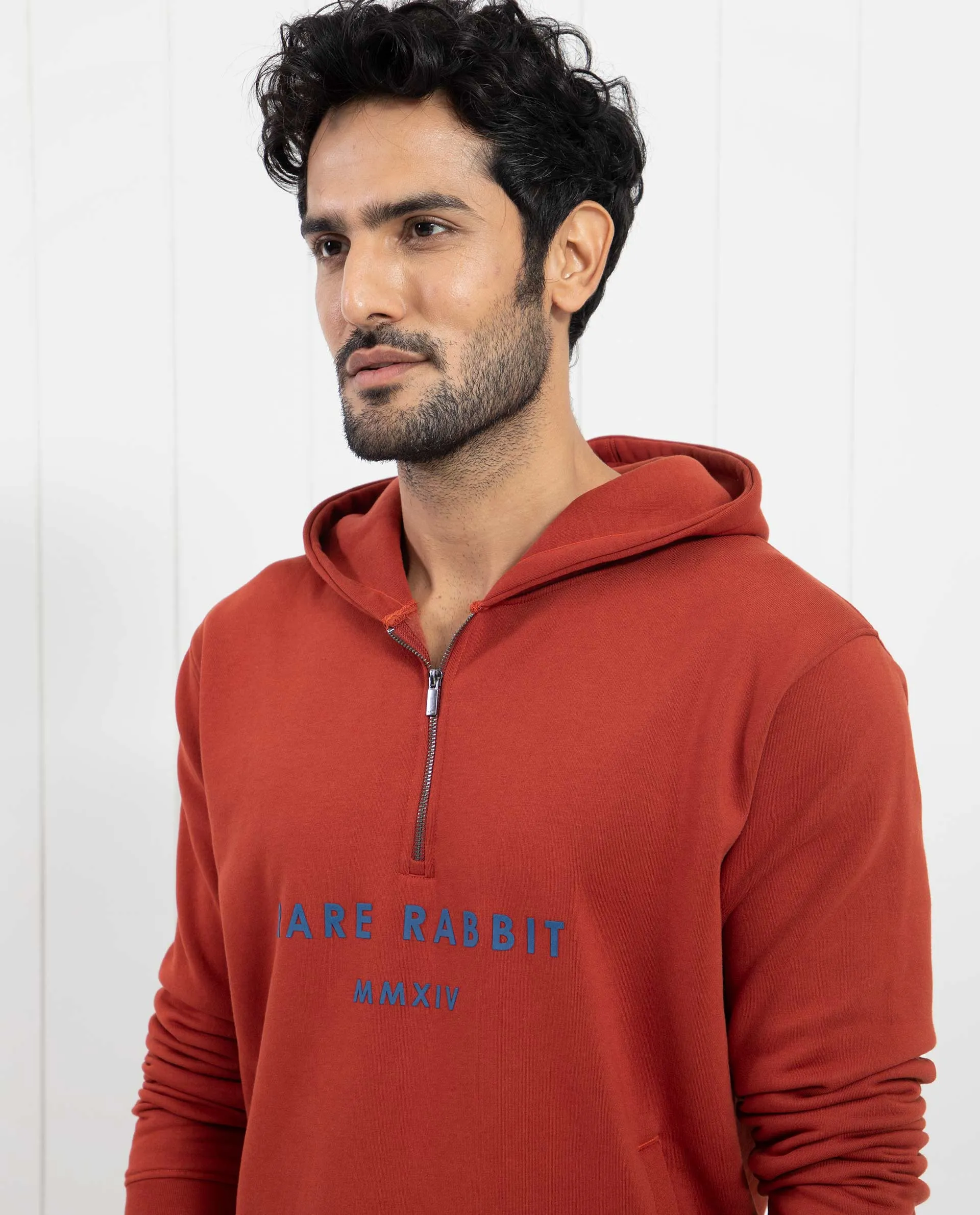 Rare Rabbit Men'S Lorall Brown Sweatshirt Full Sleeves Solid