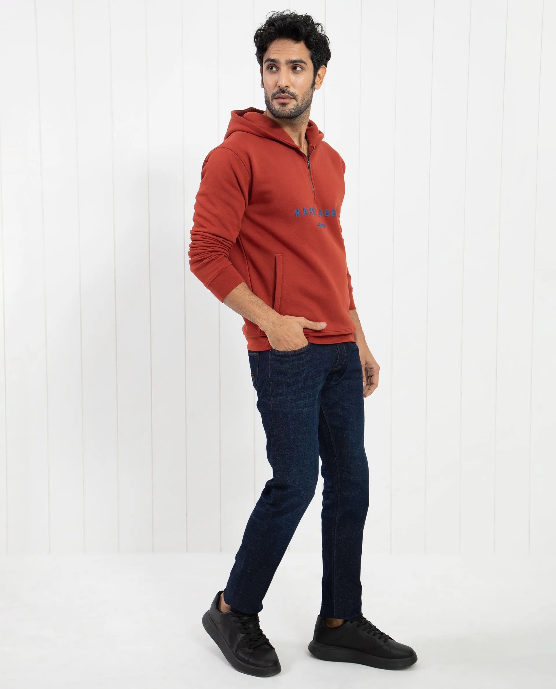 Rare Rabbit Men'S Lorall Brown Sweatshirt Full Sleeves Solid