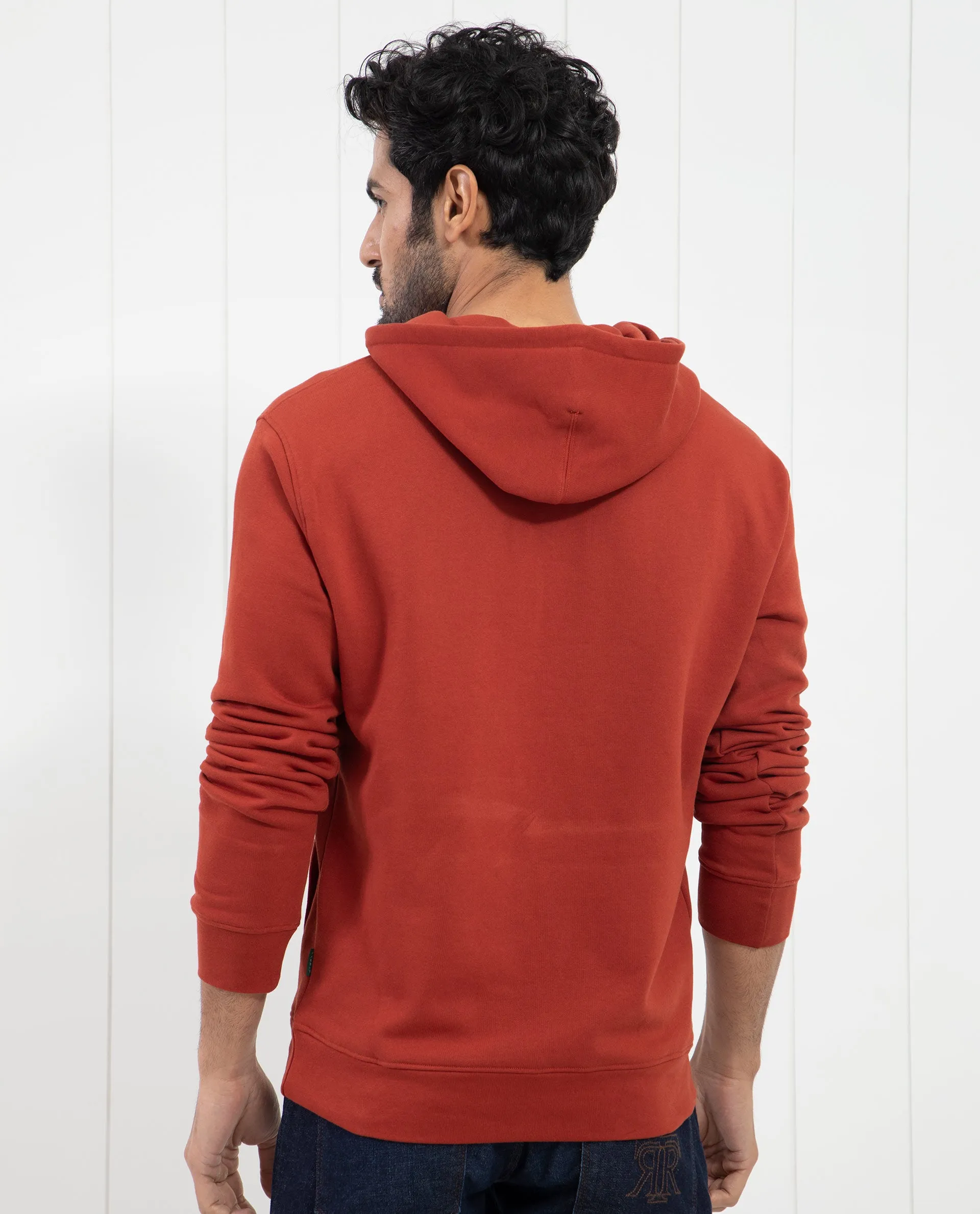 Rare Rabbit Men'S Lorall Brown Sweatshirt Full Sleeves Solid