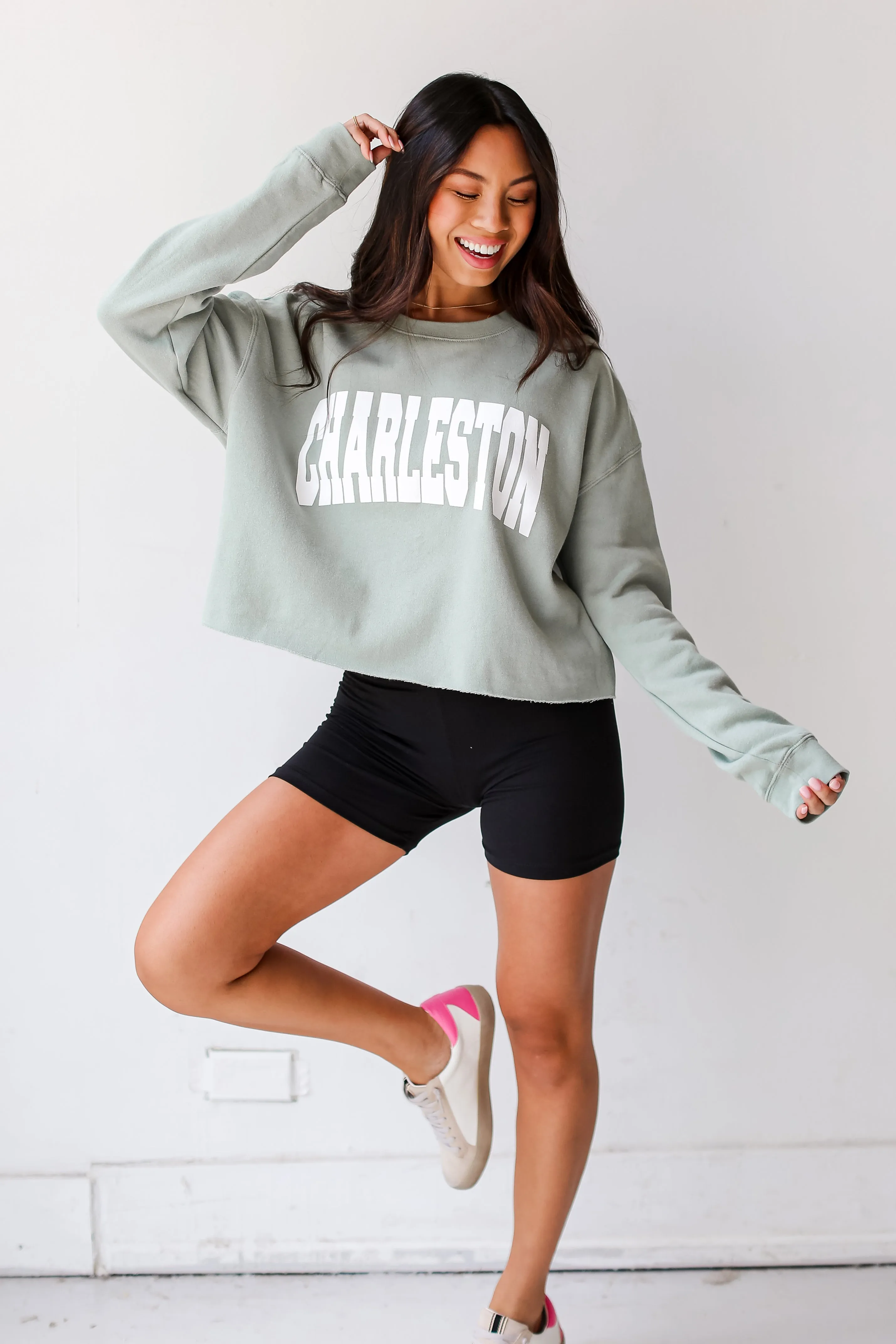 Sage Charleston Cropped Sweatshirt
