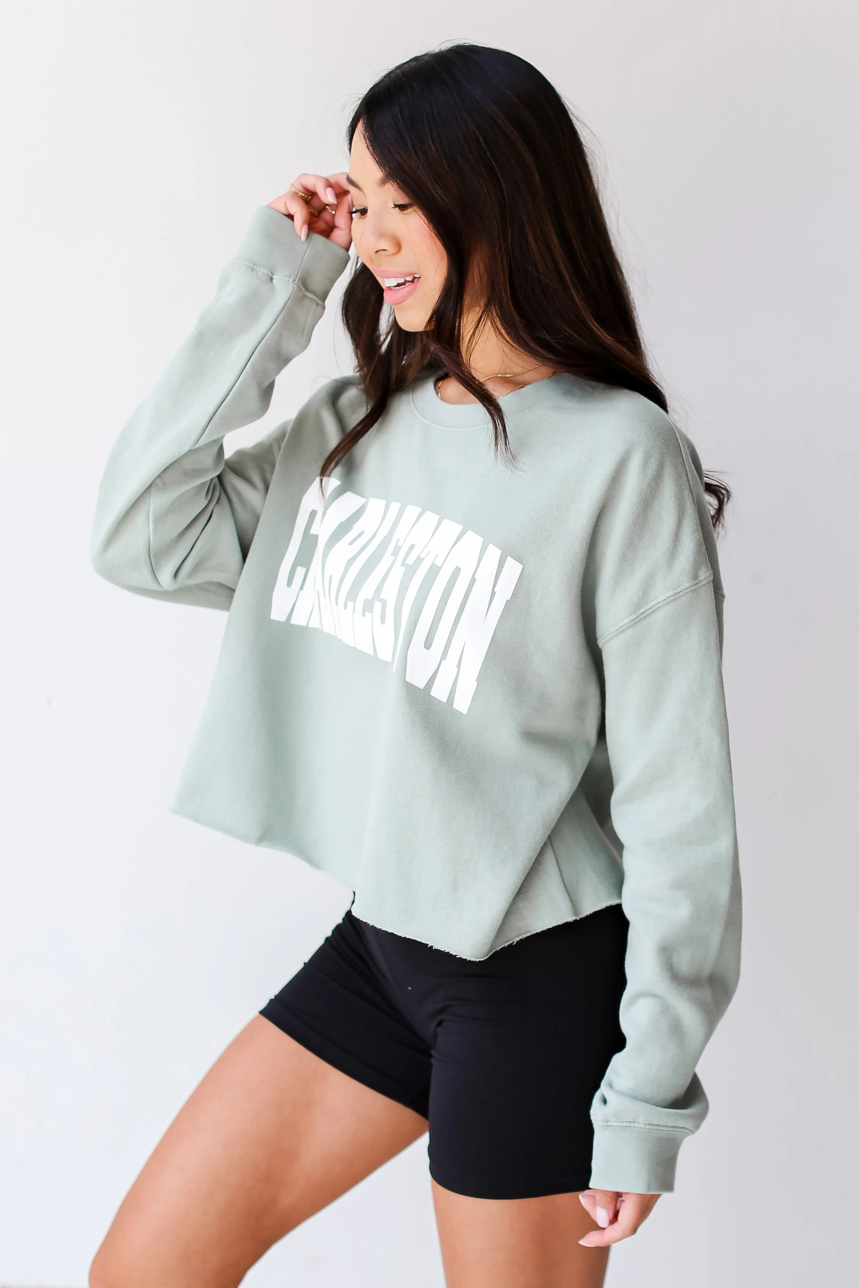 Sage Charleston Cropped Sweatshirt
