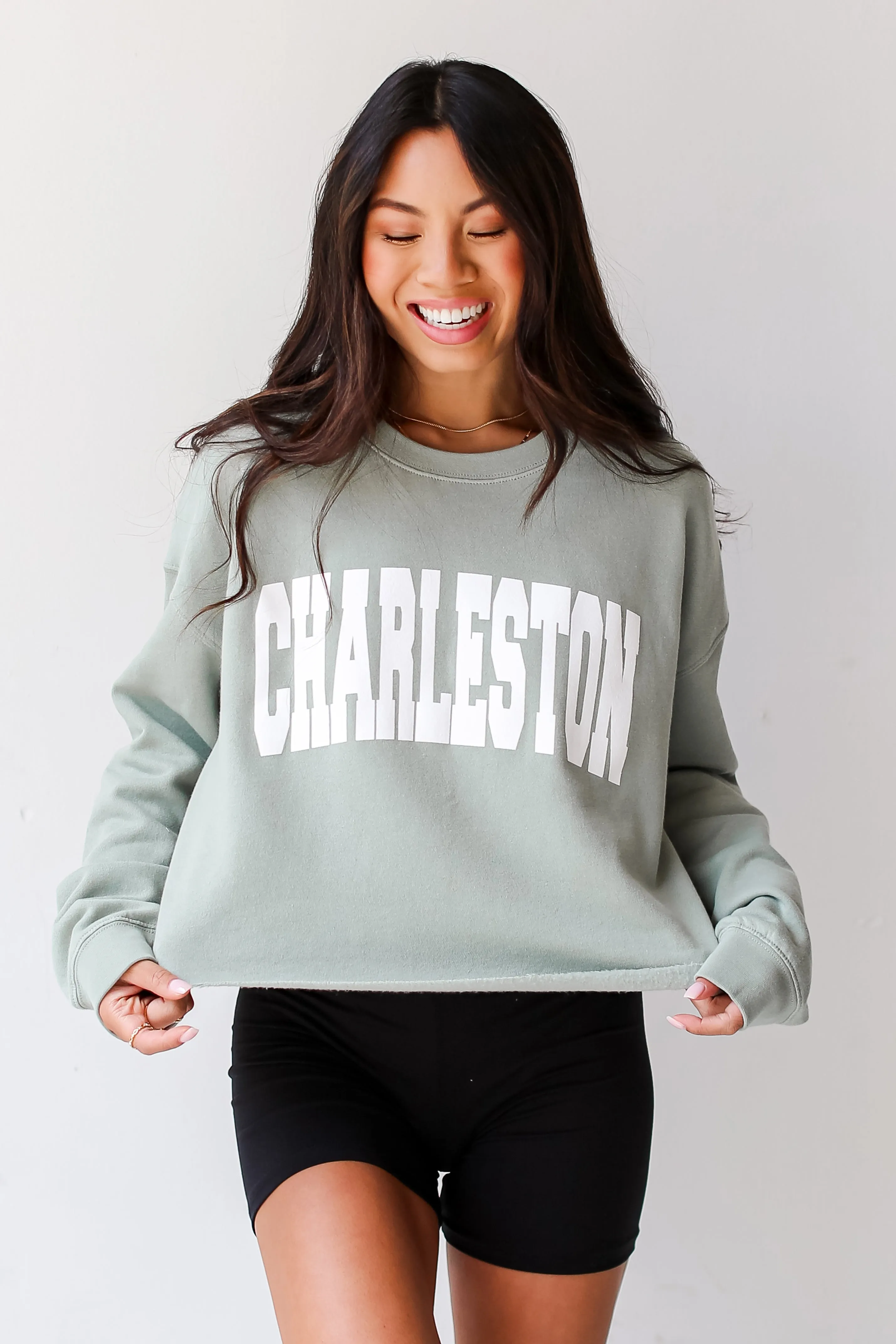 Sage Charleston Cropped Sweatshirt