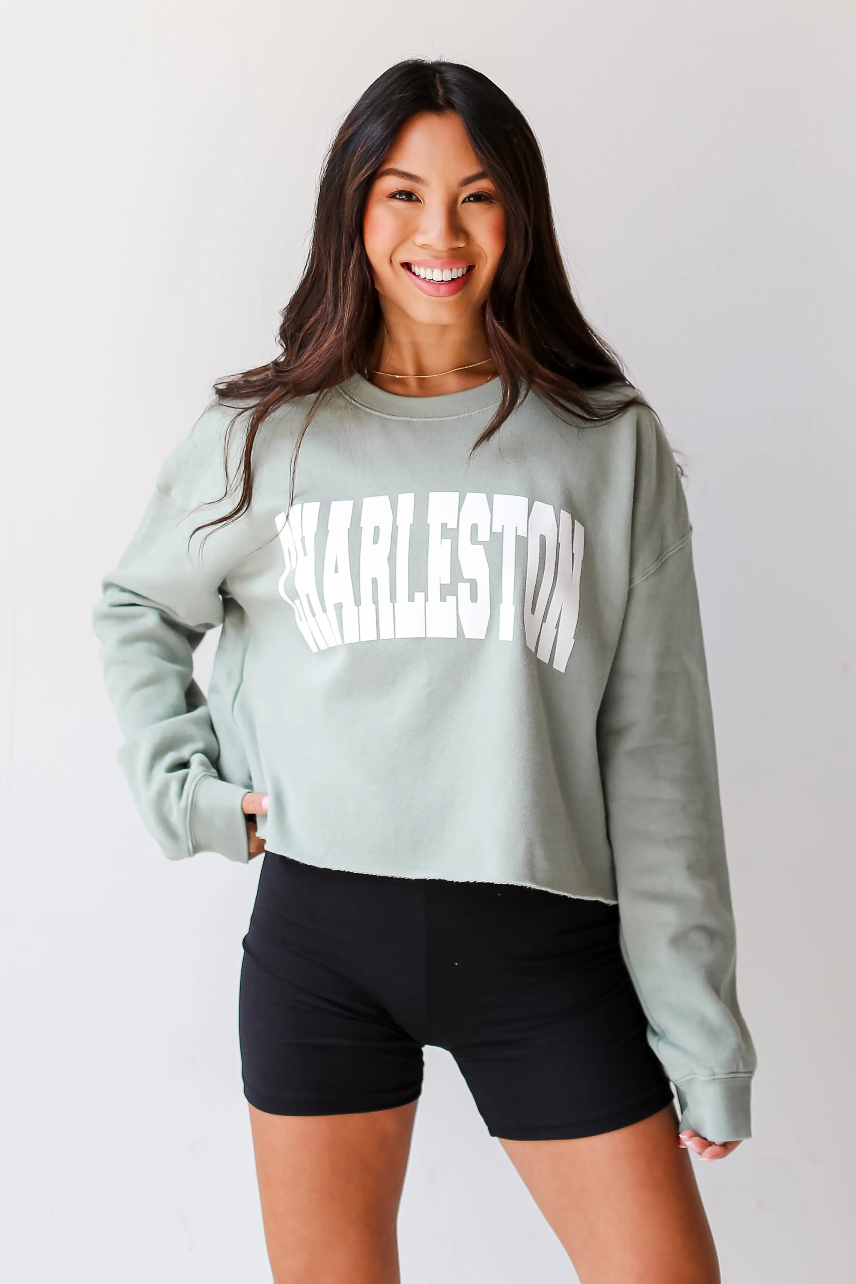Sage Charleston Cropped Sweatshirt