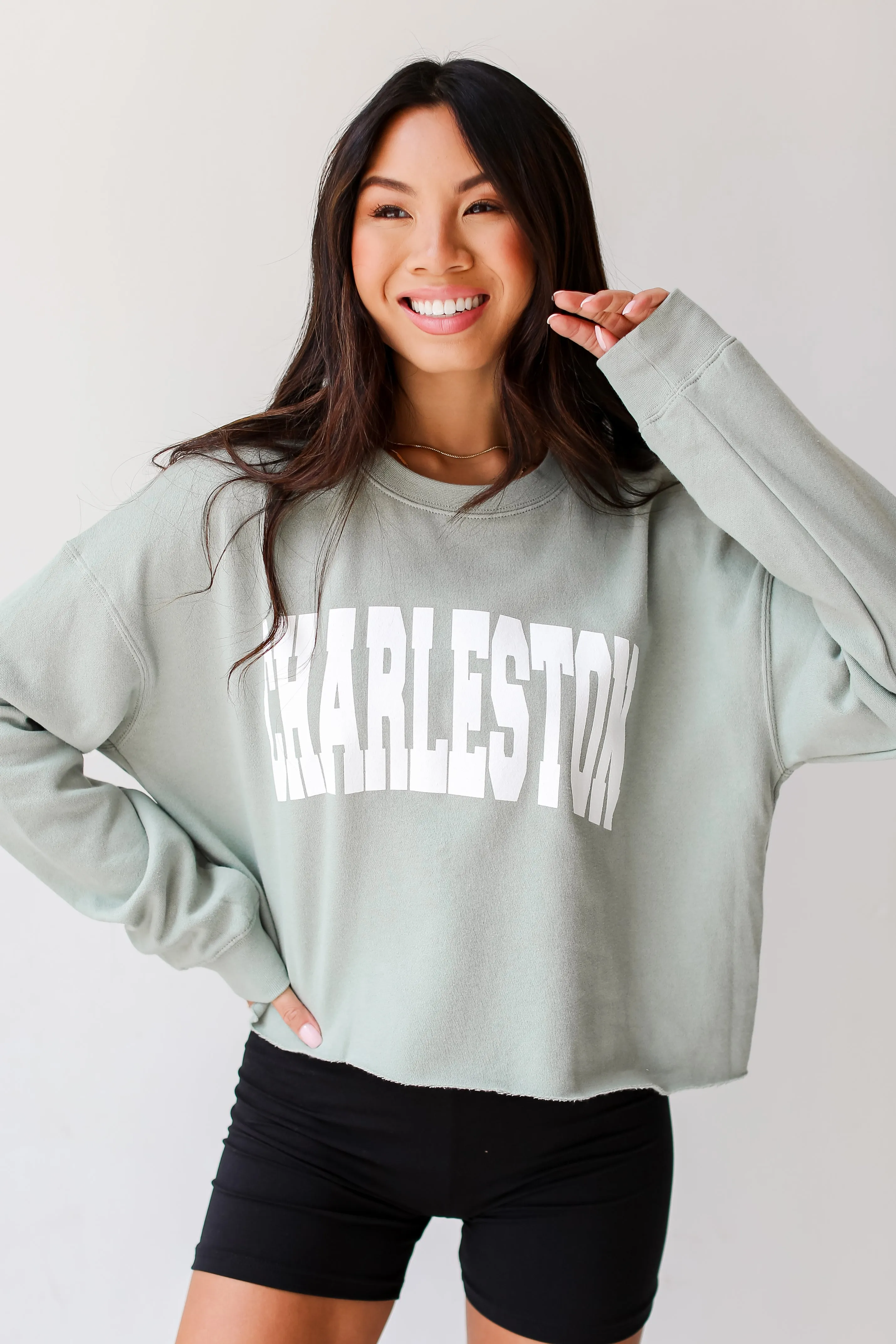 Sage Charleston Cropped Sweatshirt