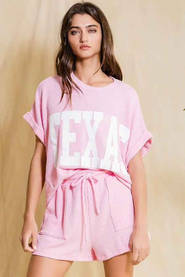 'TEXAS' Comfy Oversize Graphic Sweatshirt Top