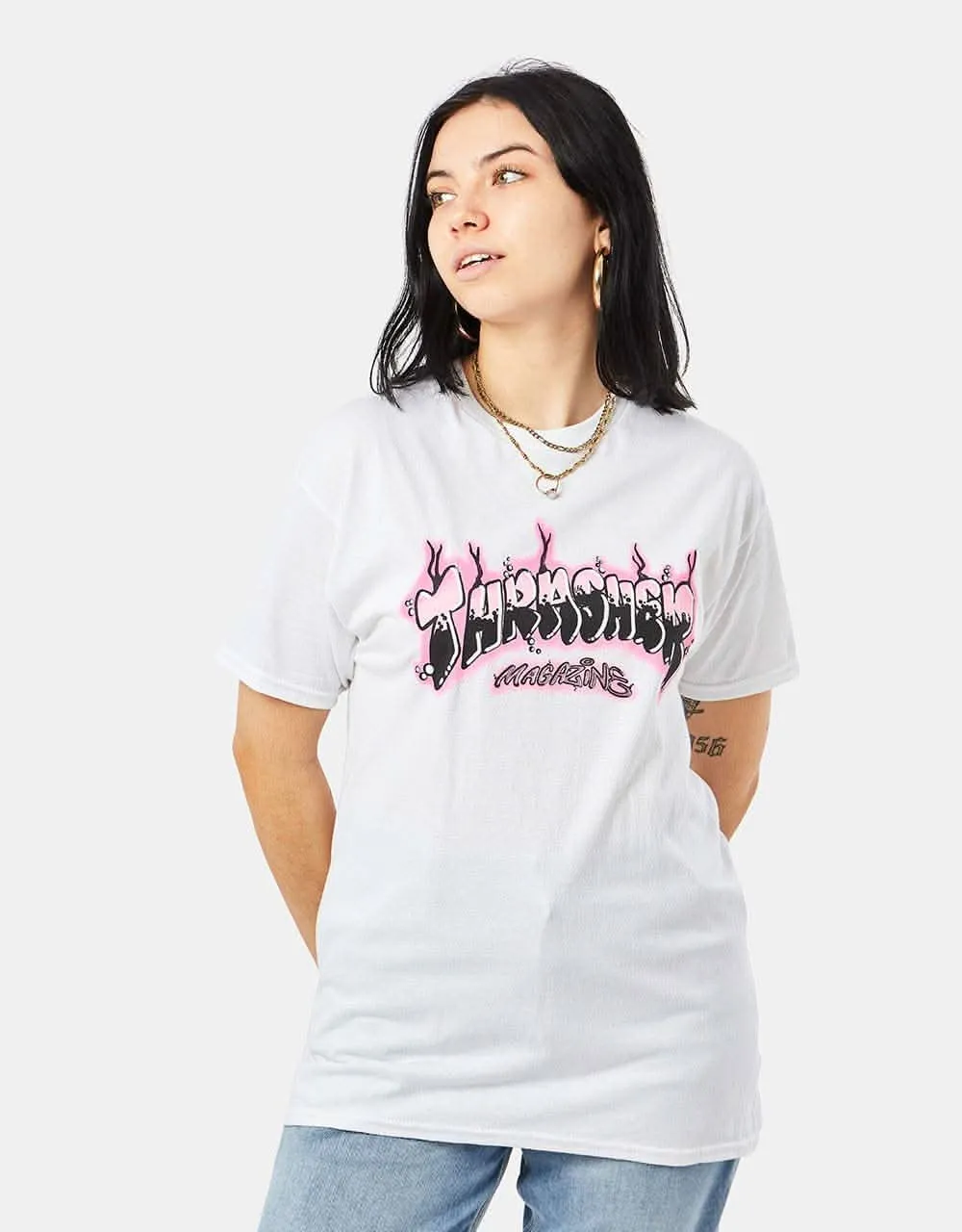 Thrasher Airbrush T-Shirt - White