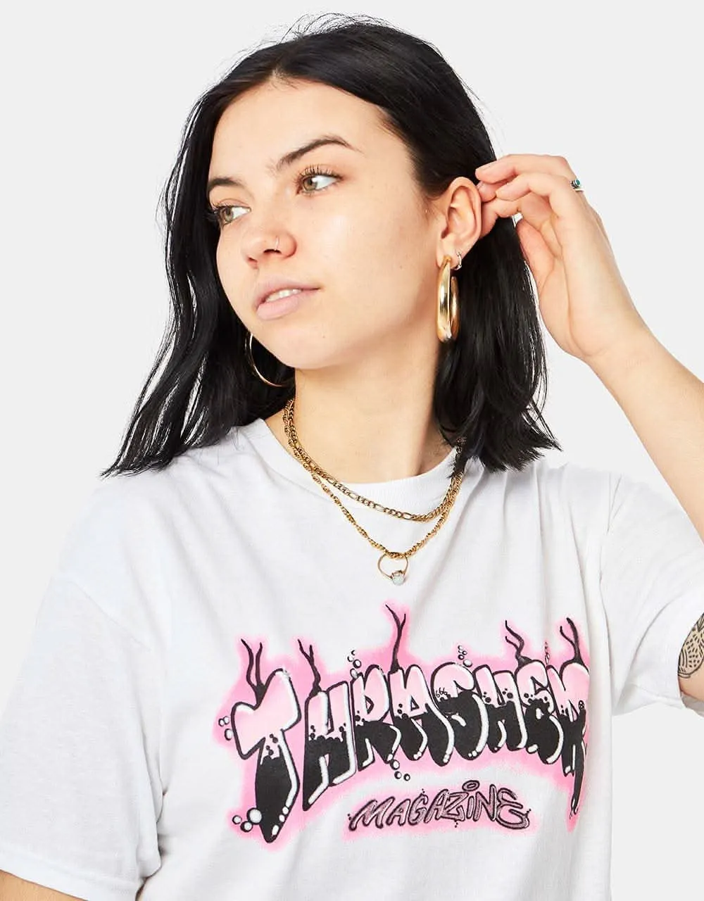 Thrasher Airbrush T-Shirt - White