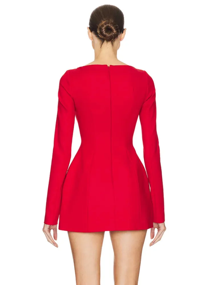 Trend4us Elegant Structured Bow-Detail Mini Dress